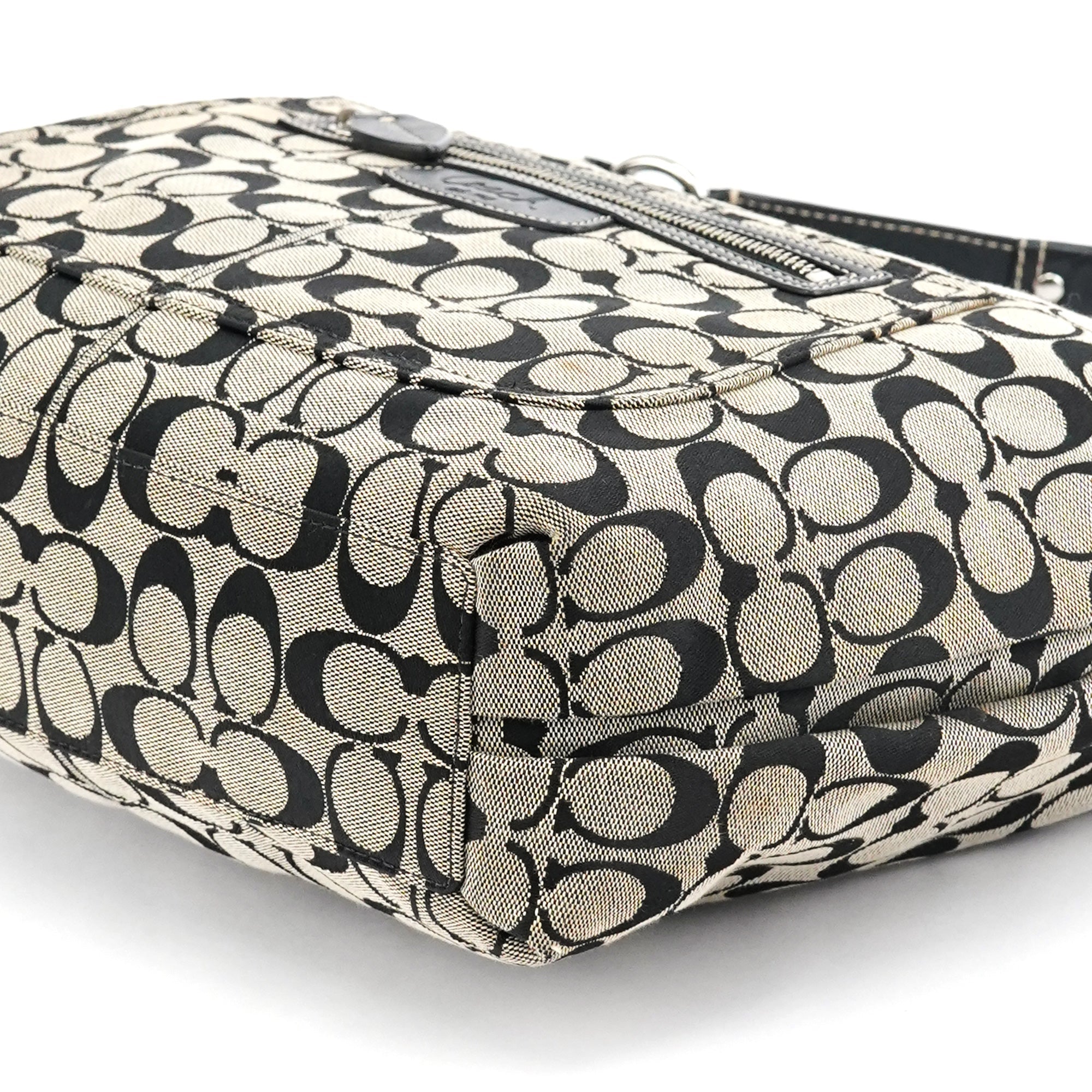 F14691 Grey Black Signature Penelope Hobo Bag
