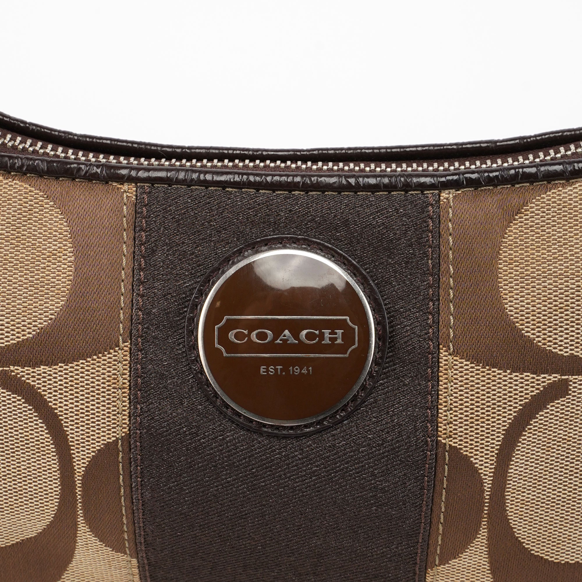F15111 Beige Signature C 2-Way Shoulder Bag