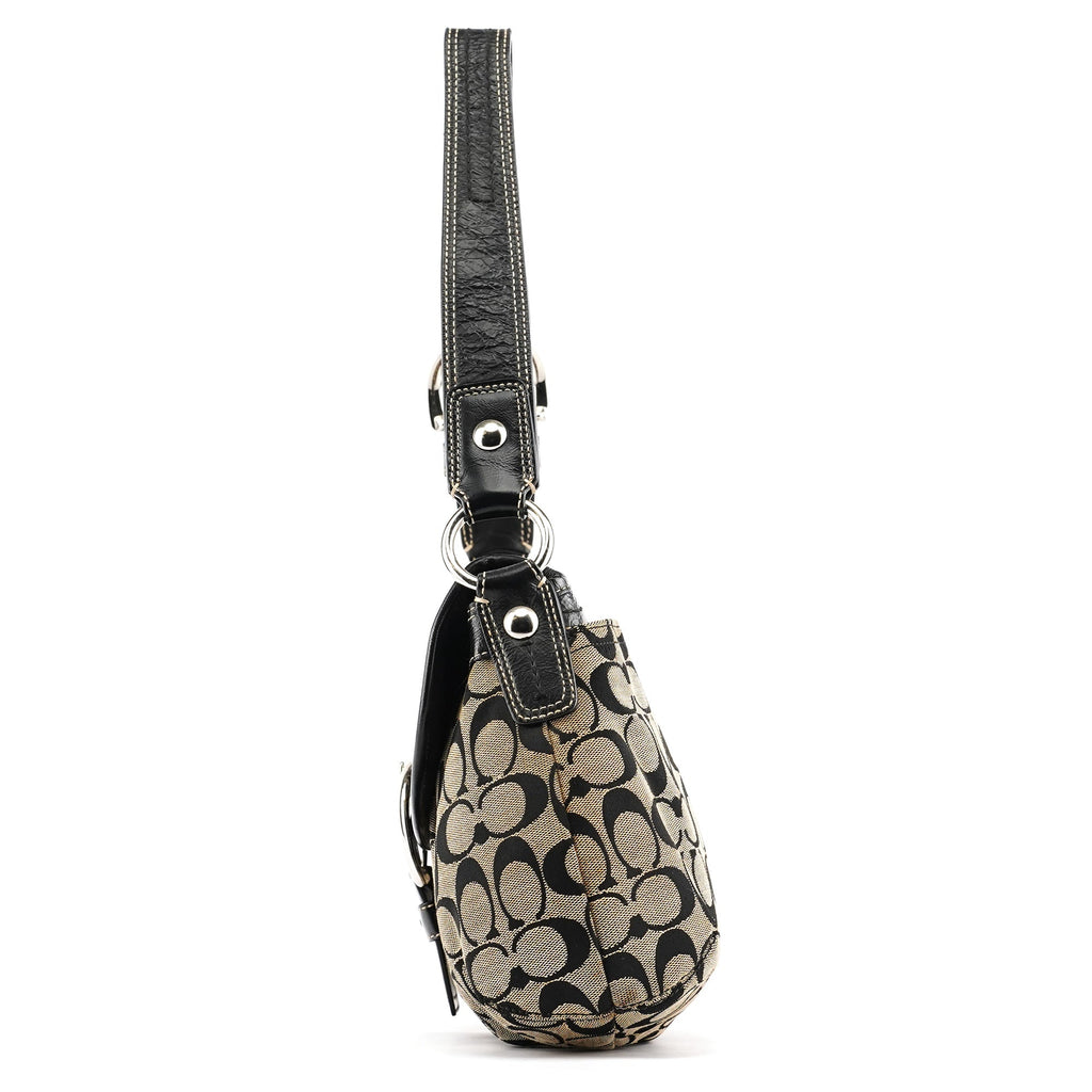 F15203 Grey Black Signature Soho Shoulder Bag