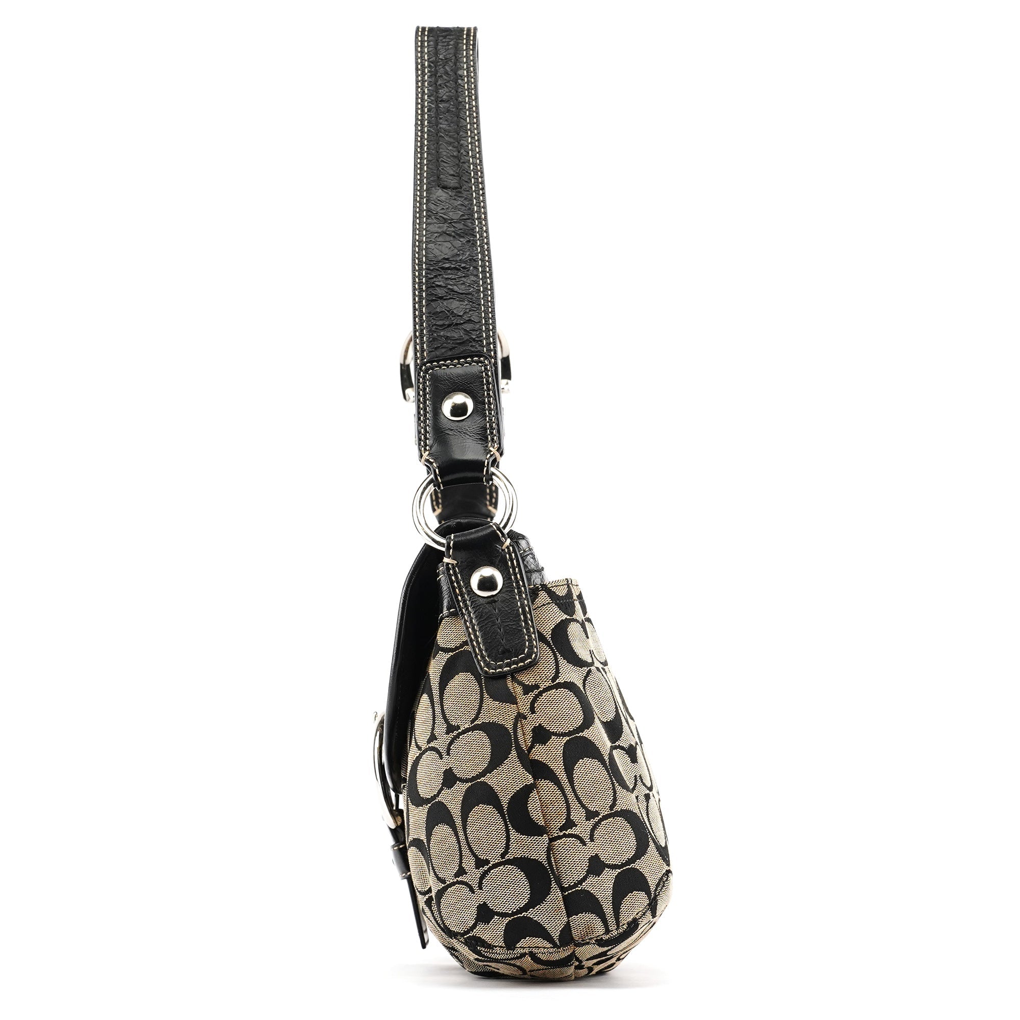 F15203 Grey Black Signature Soho Shoulder Bag