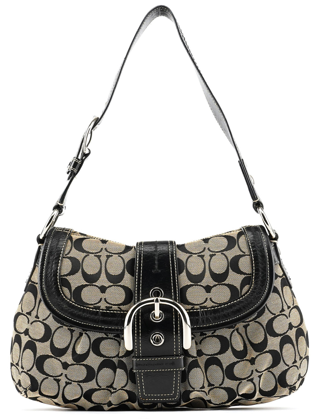 F15203 Grey Black Signature Soho Shoulder Bag