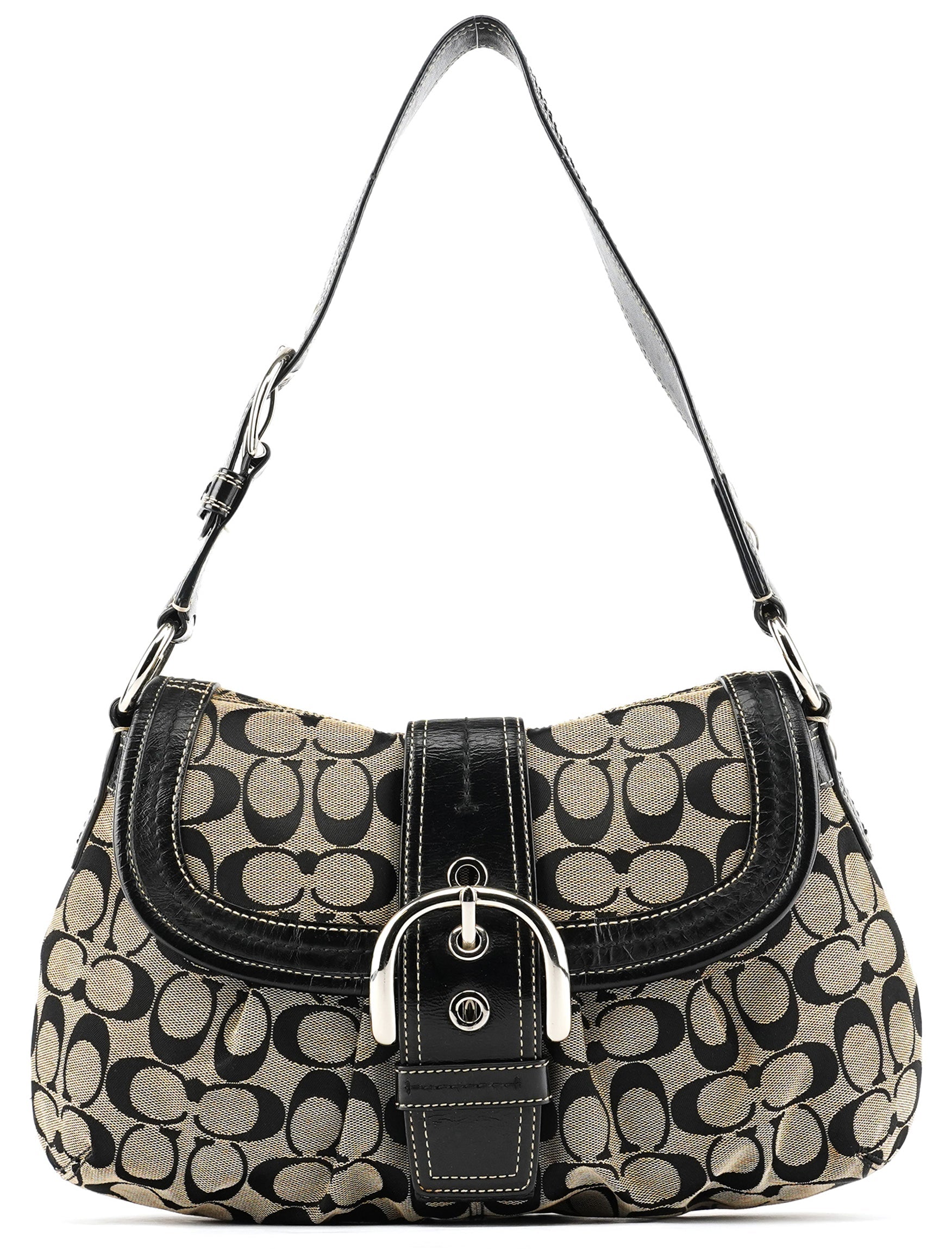 F15203 Grey Black Signature Soho Shoulder Bag