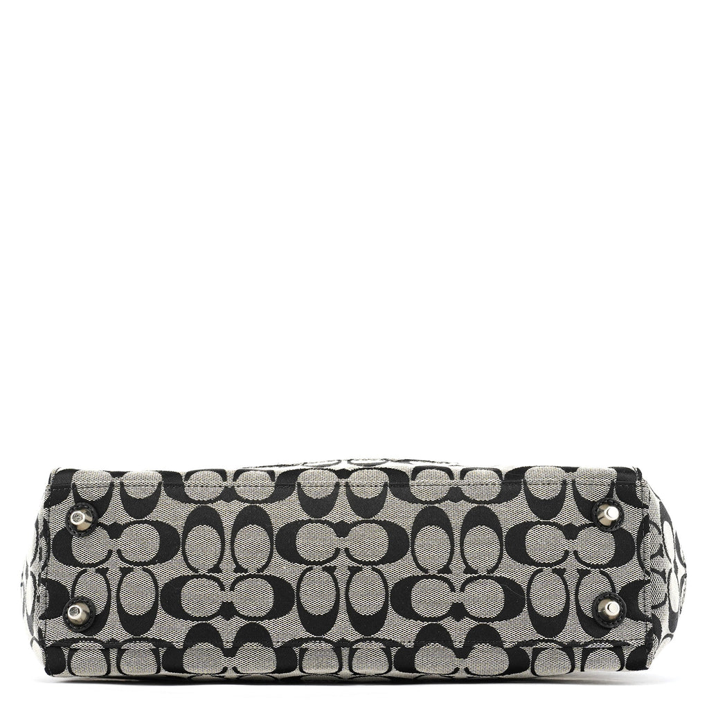 F15665 Grey Black Signature Hamptons Tote Bag