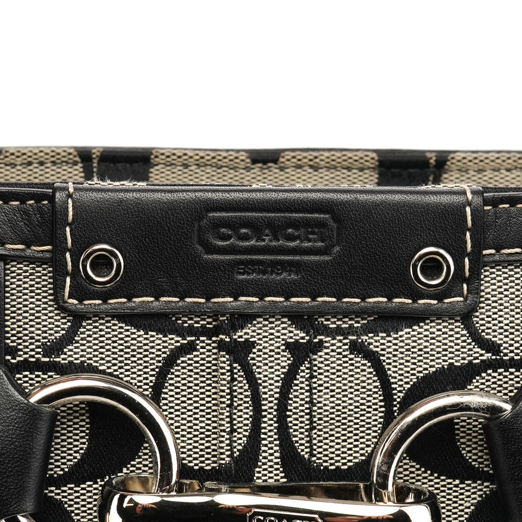 F15665 Grey Black Signature Hamptons Tote Bag