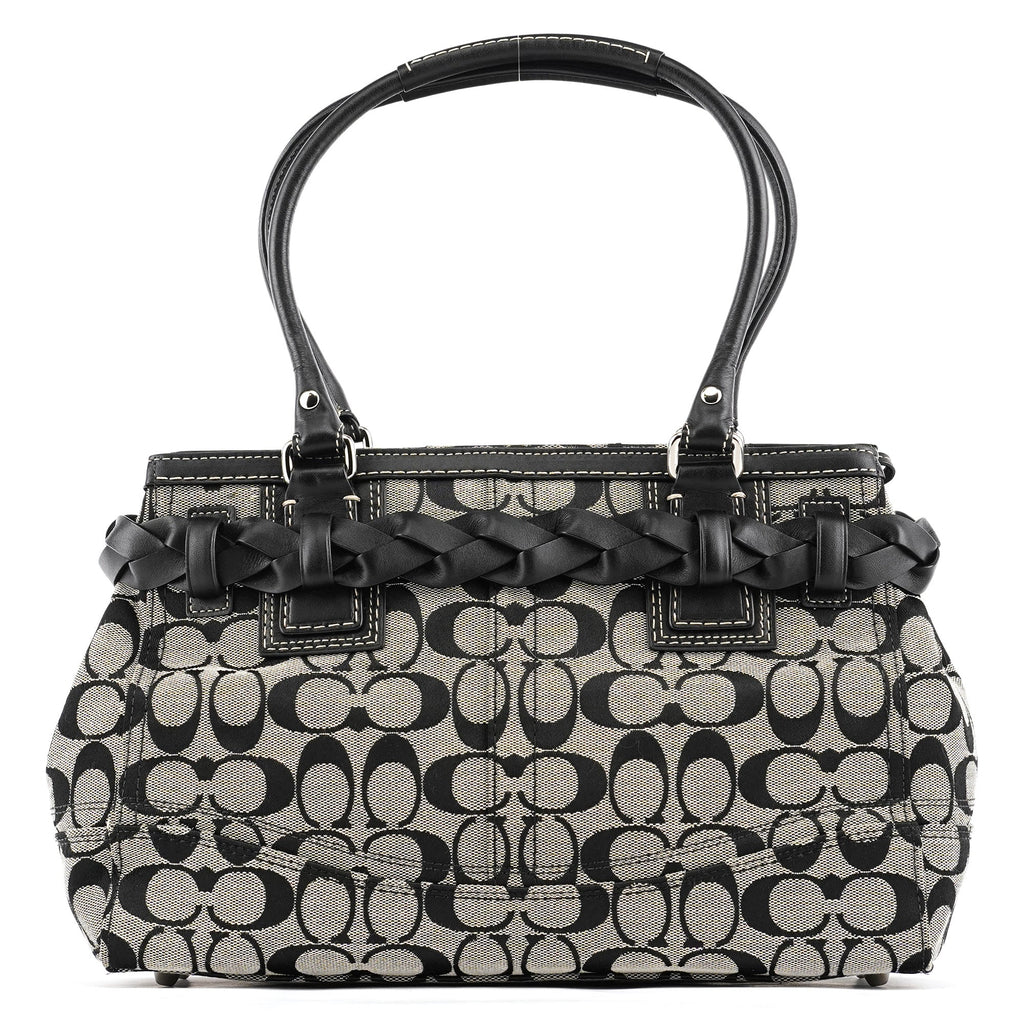 F15665 Grey Black Signature Hamptons Tote Bag