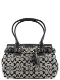 F15665 Grey Black Signature Hamptons Tote Bag