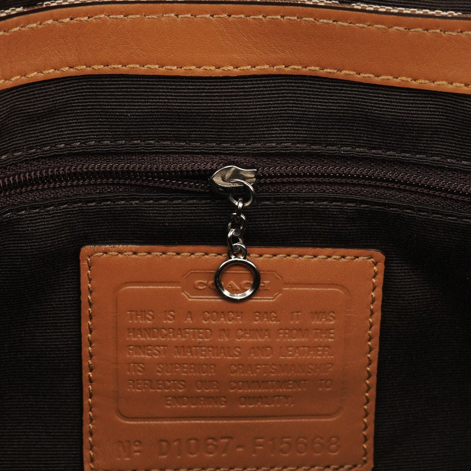 F15668 Beige Signature Soho Shoulder Bag