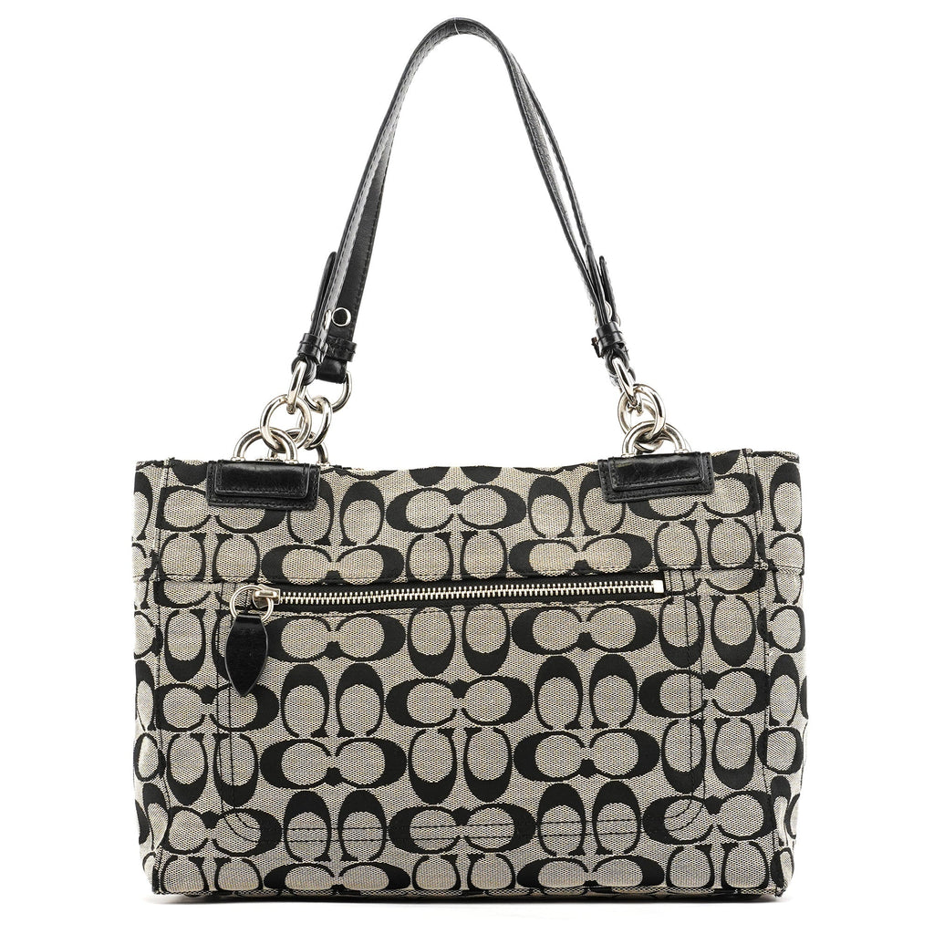 F16540 Grey Turnlock Tote Bag