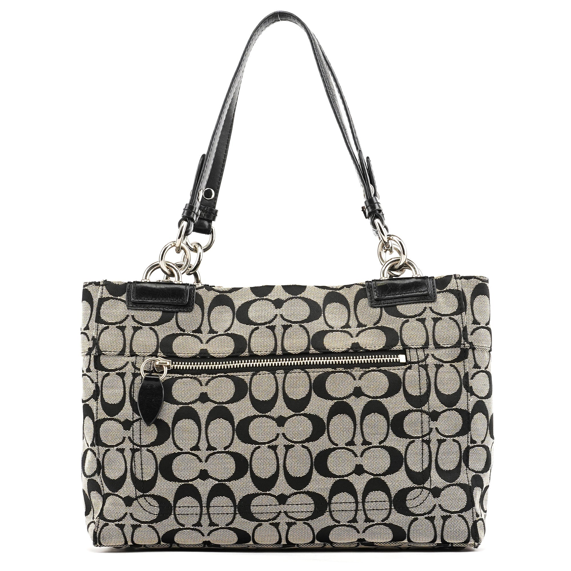 F16540 Grey Turnlock Tote Bag