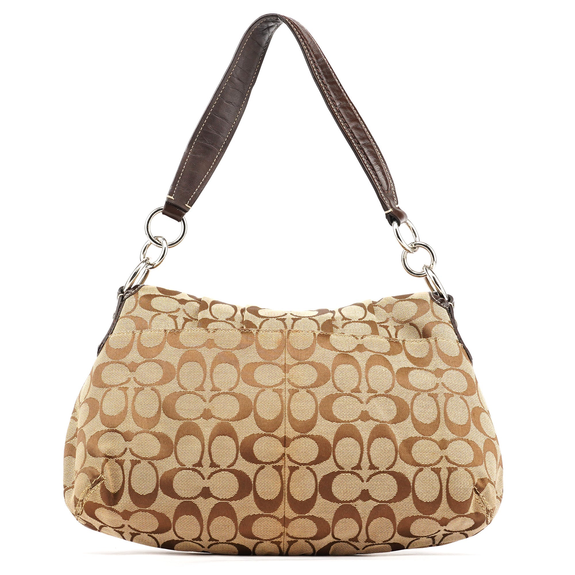 F17093 Brown Signature Shoulder Bag