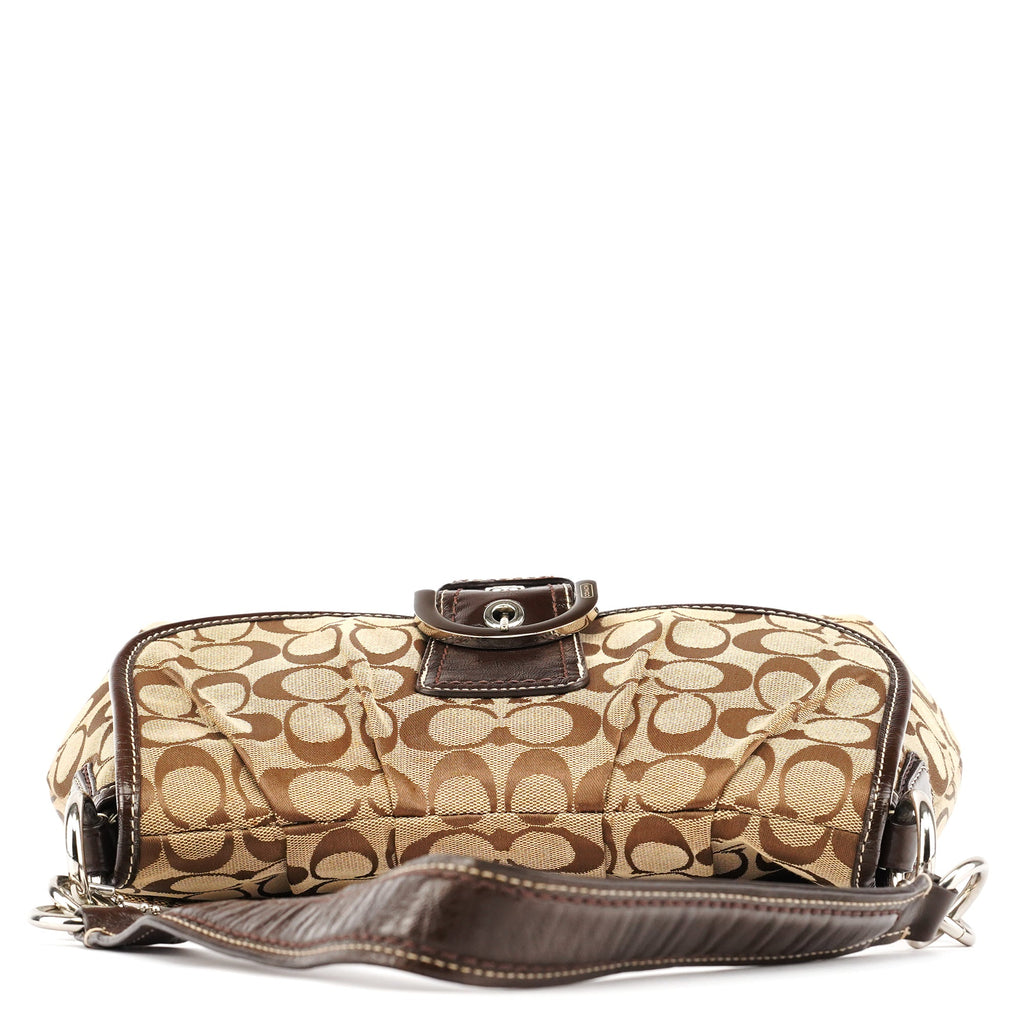 F17093 Brown Signature Shoulder Bag