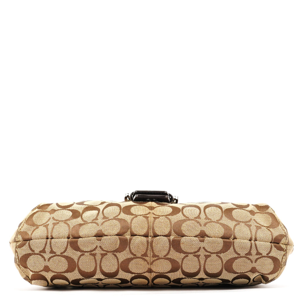 F17093 Brown Signature Shoulder Bag