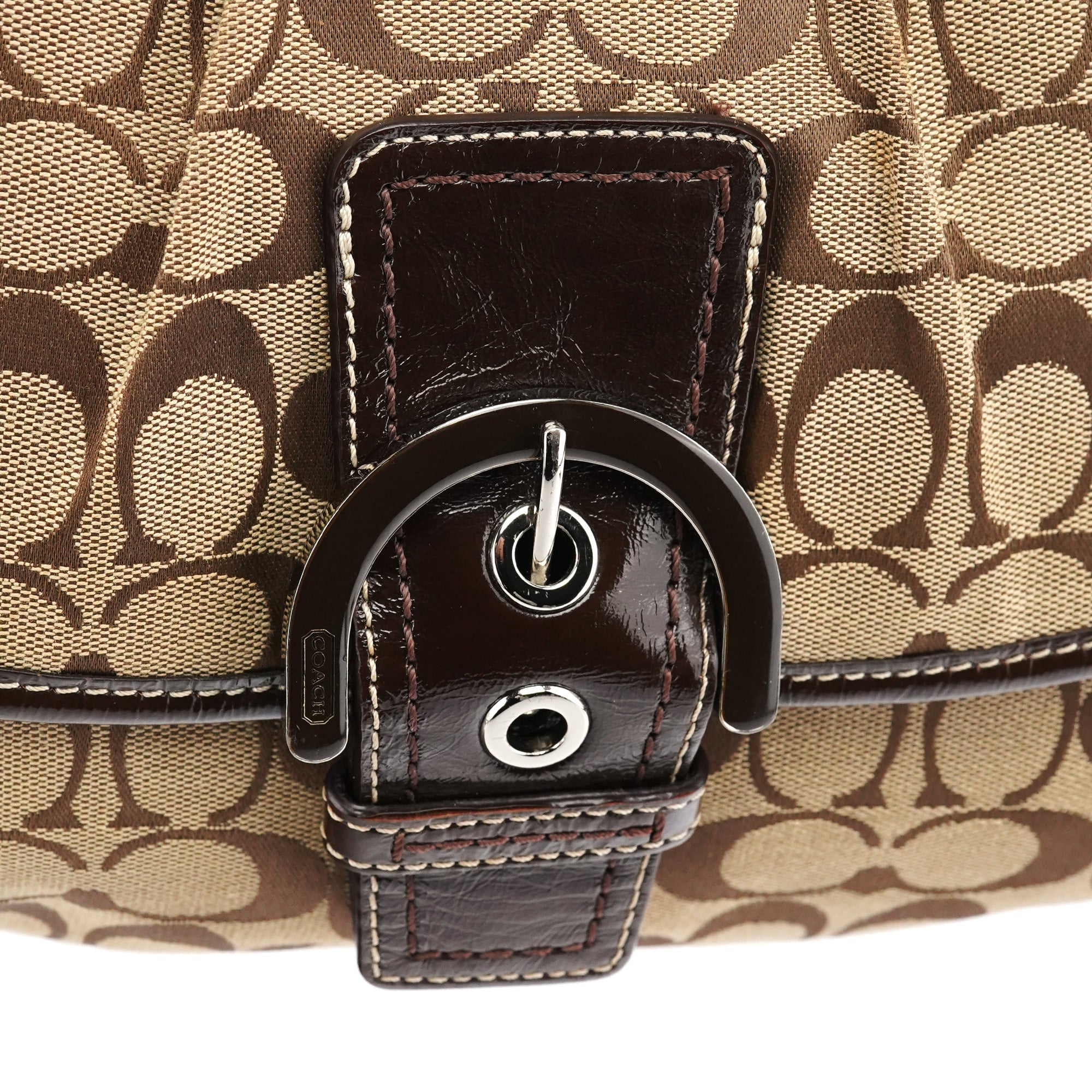 F17093 Brown Signature Shoulder Bag