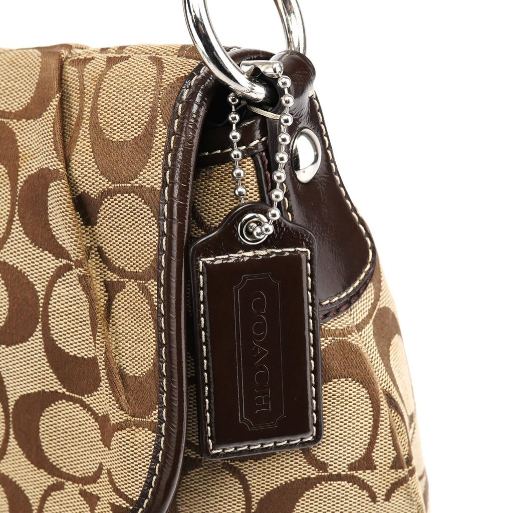 F17093 Brown Signature Shoulder Bag