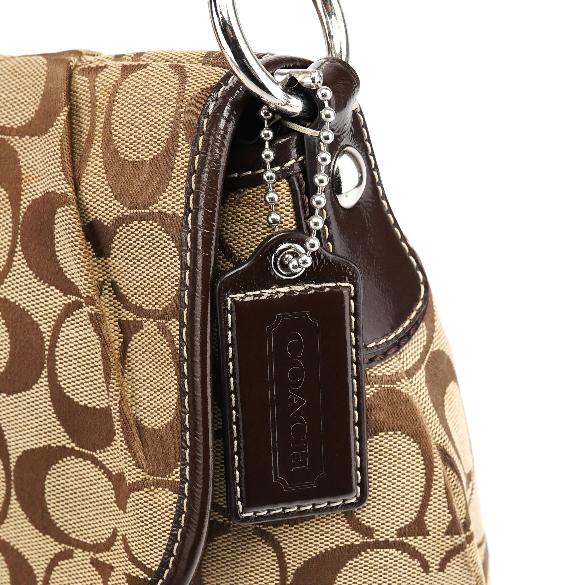 F17093 Brown Signature Shoulder Bag