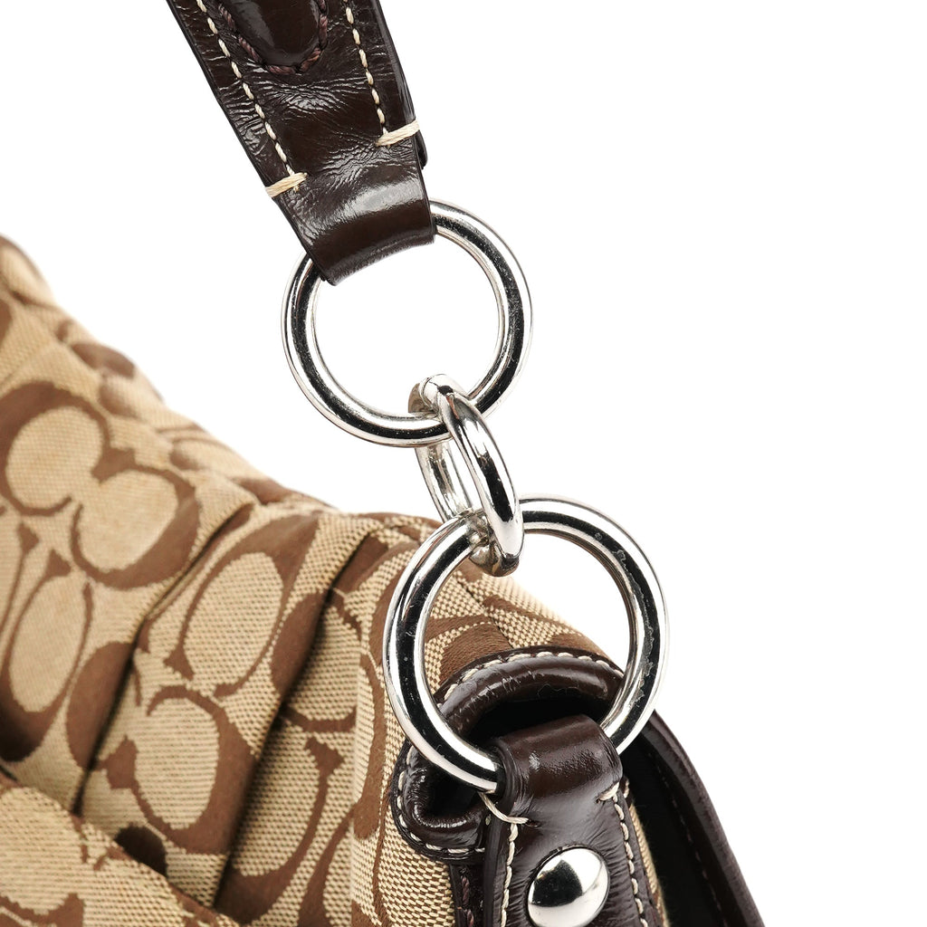 F17093 Brown Signature Shoulder Bag