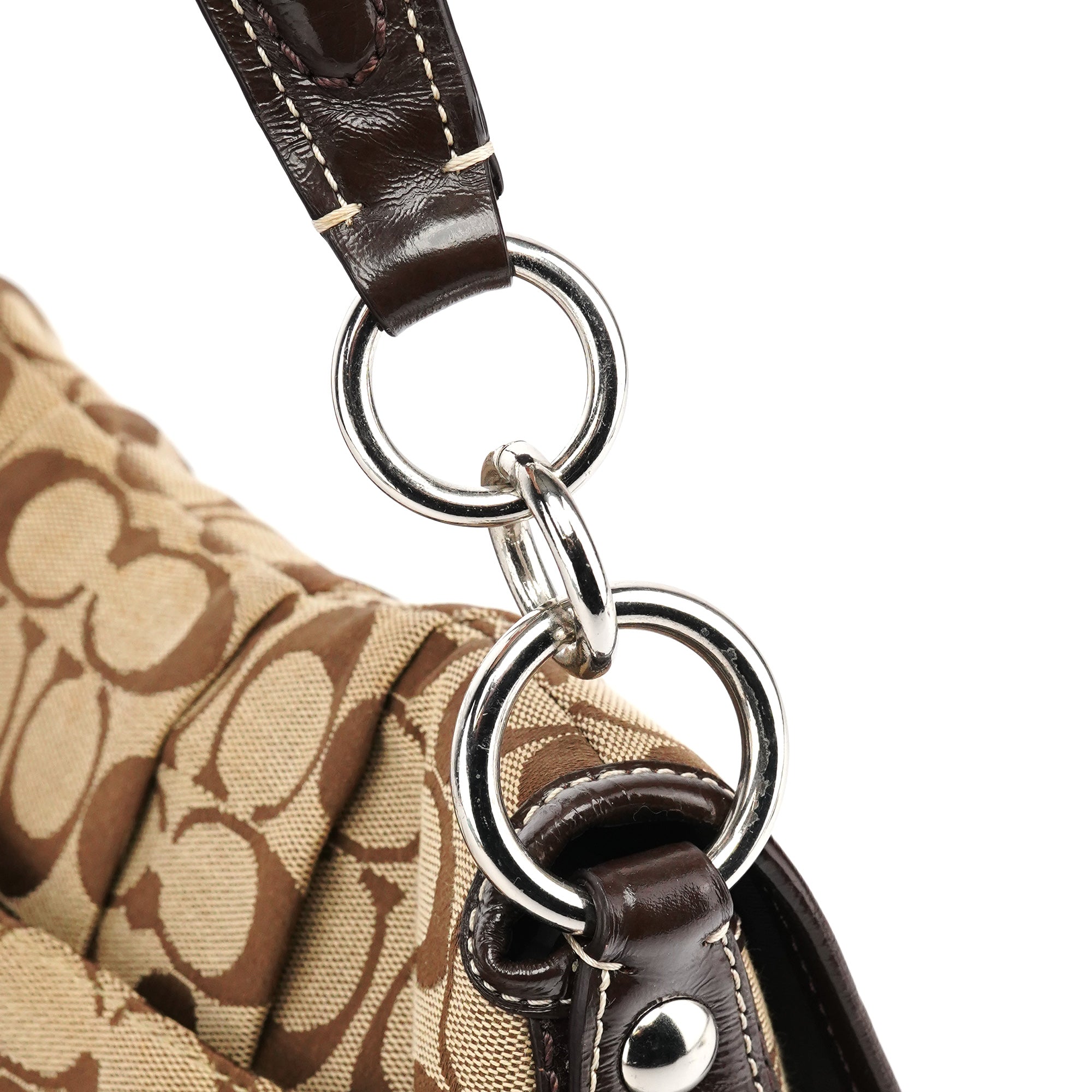 F17093 Brown Signature Shoulder Bag