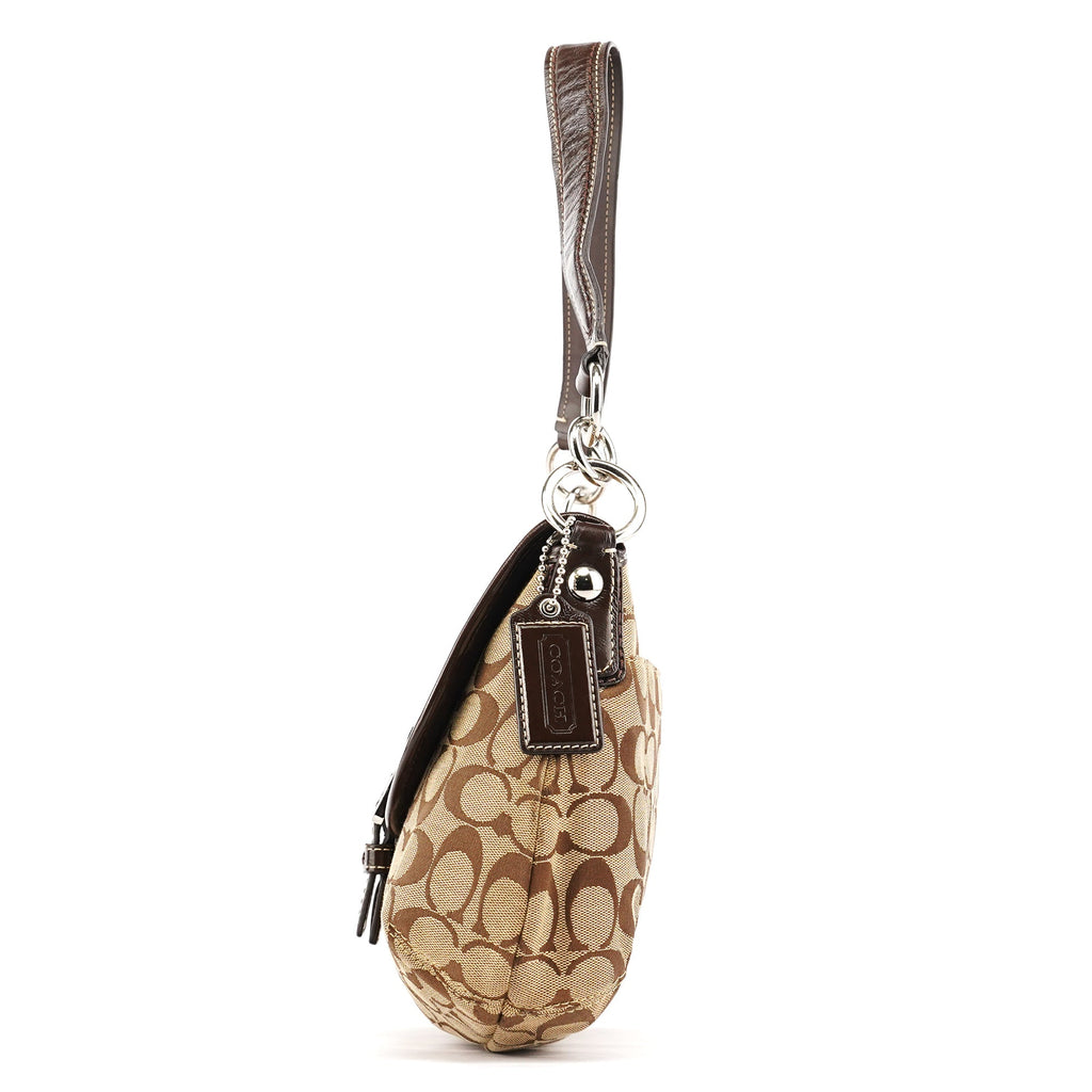 F17093 Brown Signature Shoulder Bag