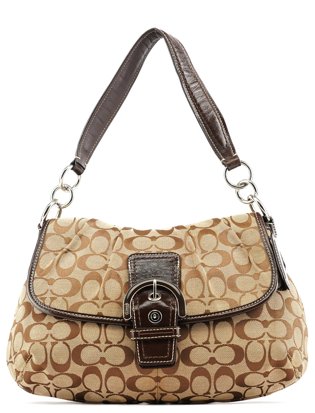 F17093 Brown Signature Shoulder Bag