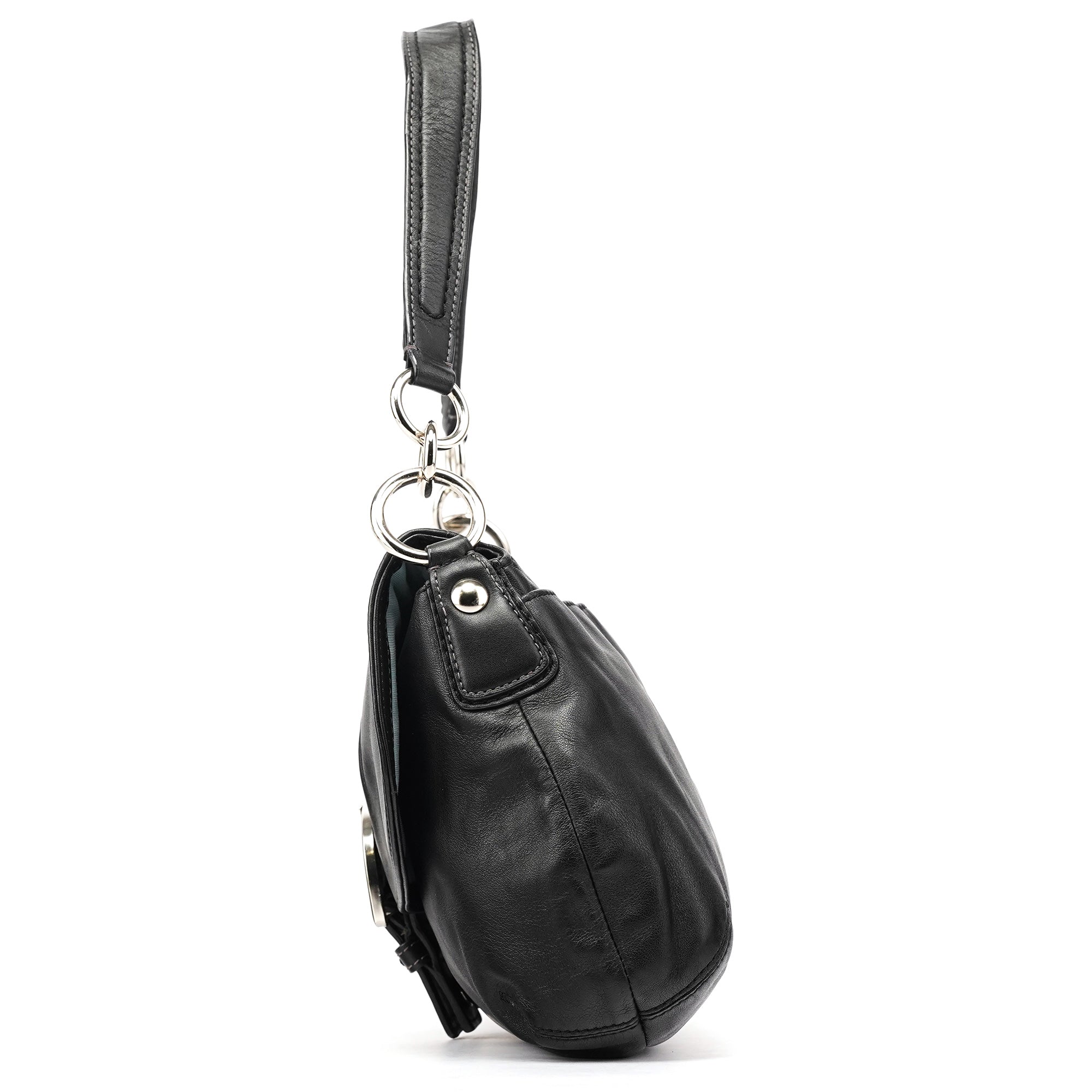 F17217 Black Leather Soho Shoulder Bag