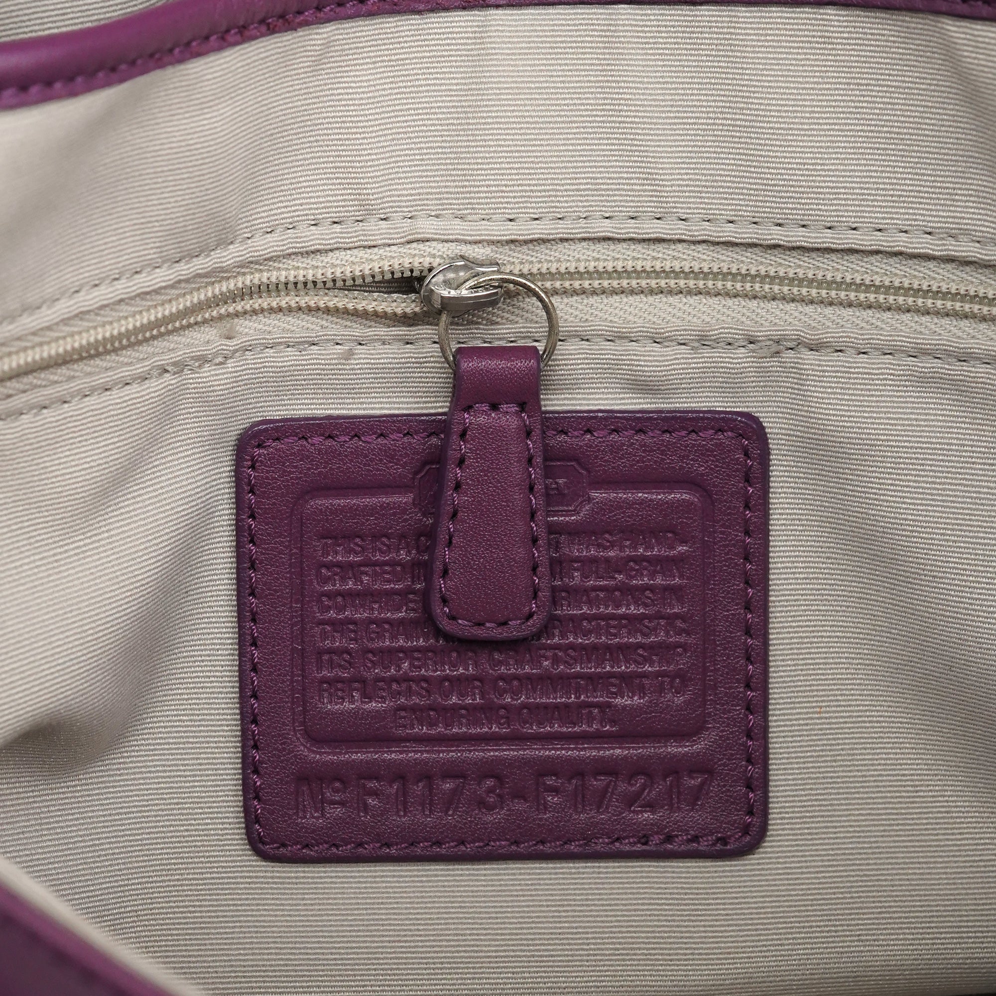 F17217 Purple Leather Soho Shoulder Bag