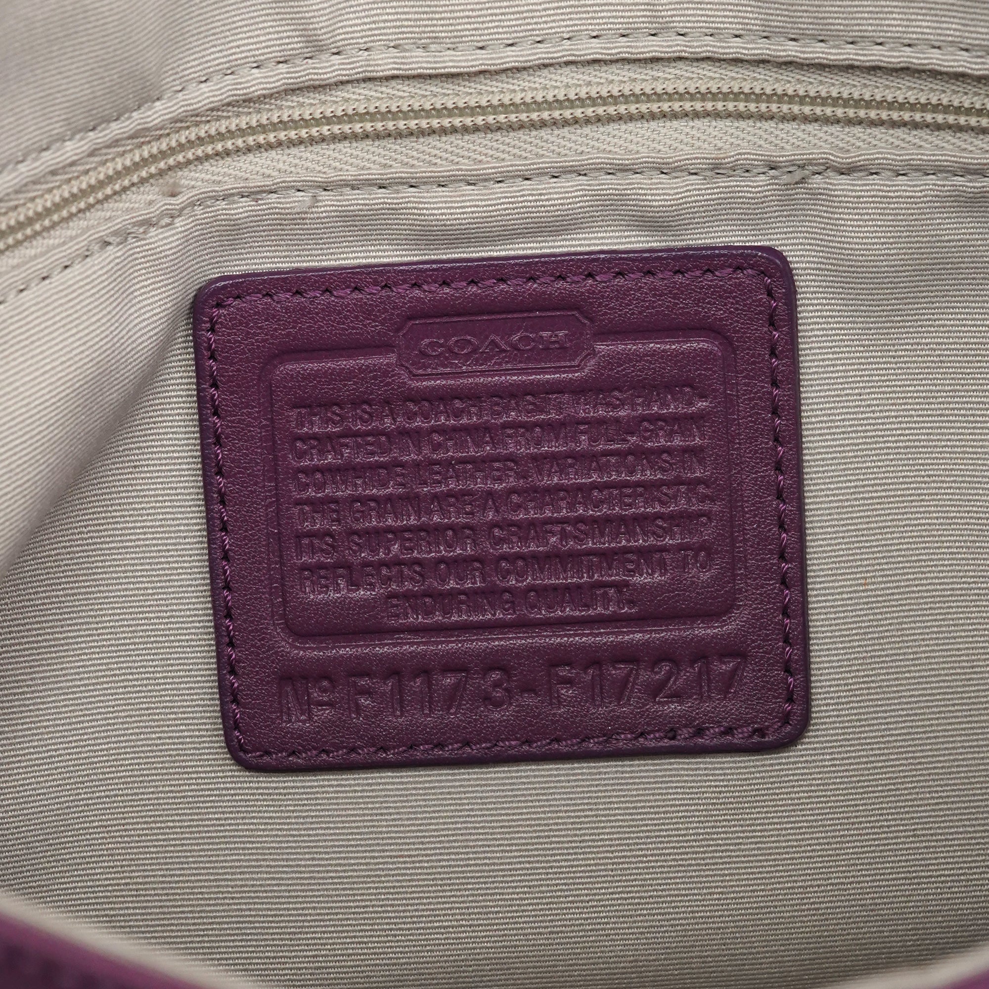 F17217 Purple Leather Soho Shoulder Bag