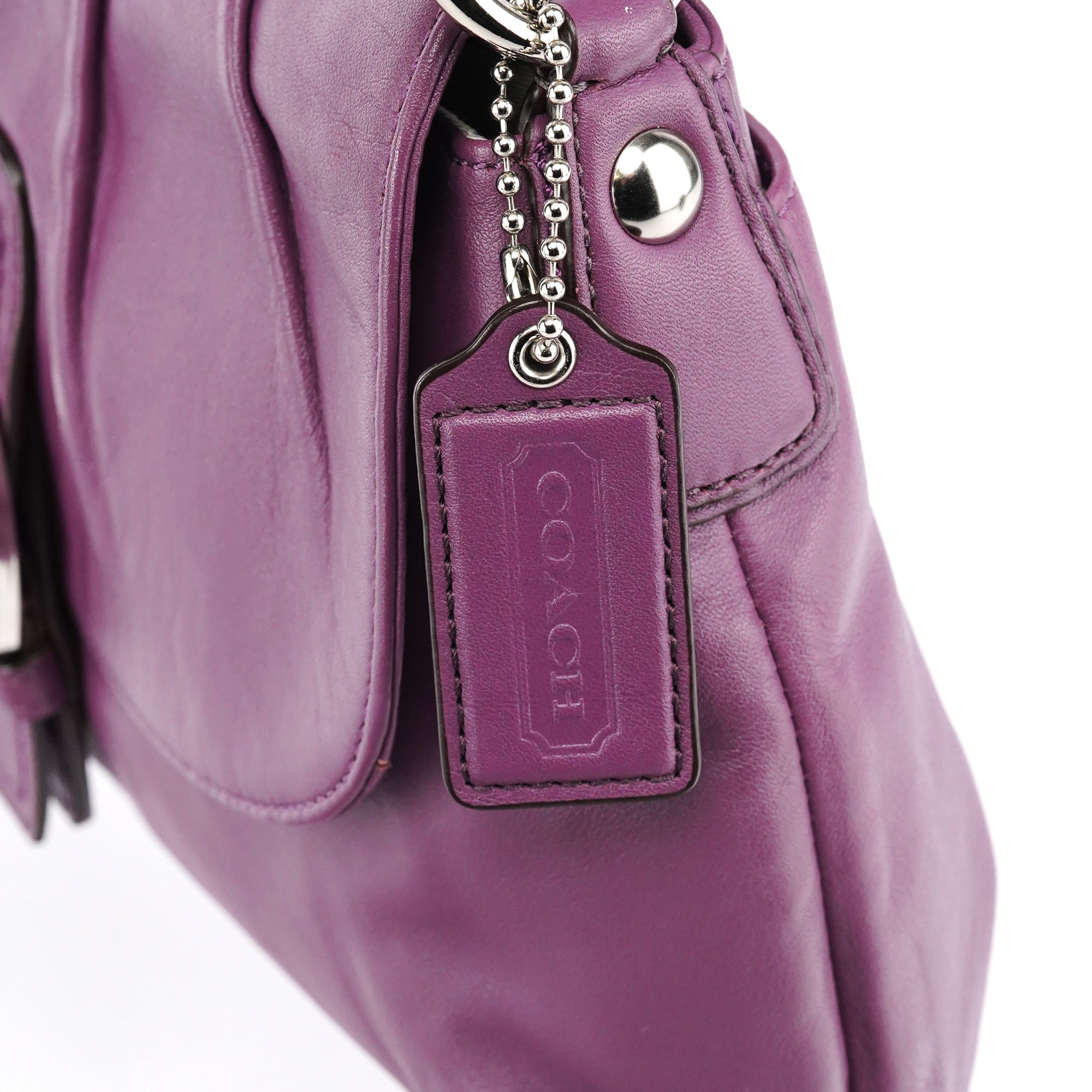 F17217 Purple Leather Soho Shoulder Bag