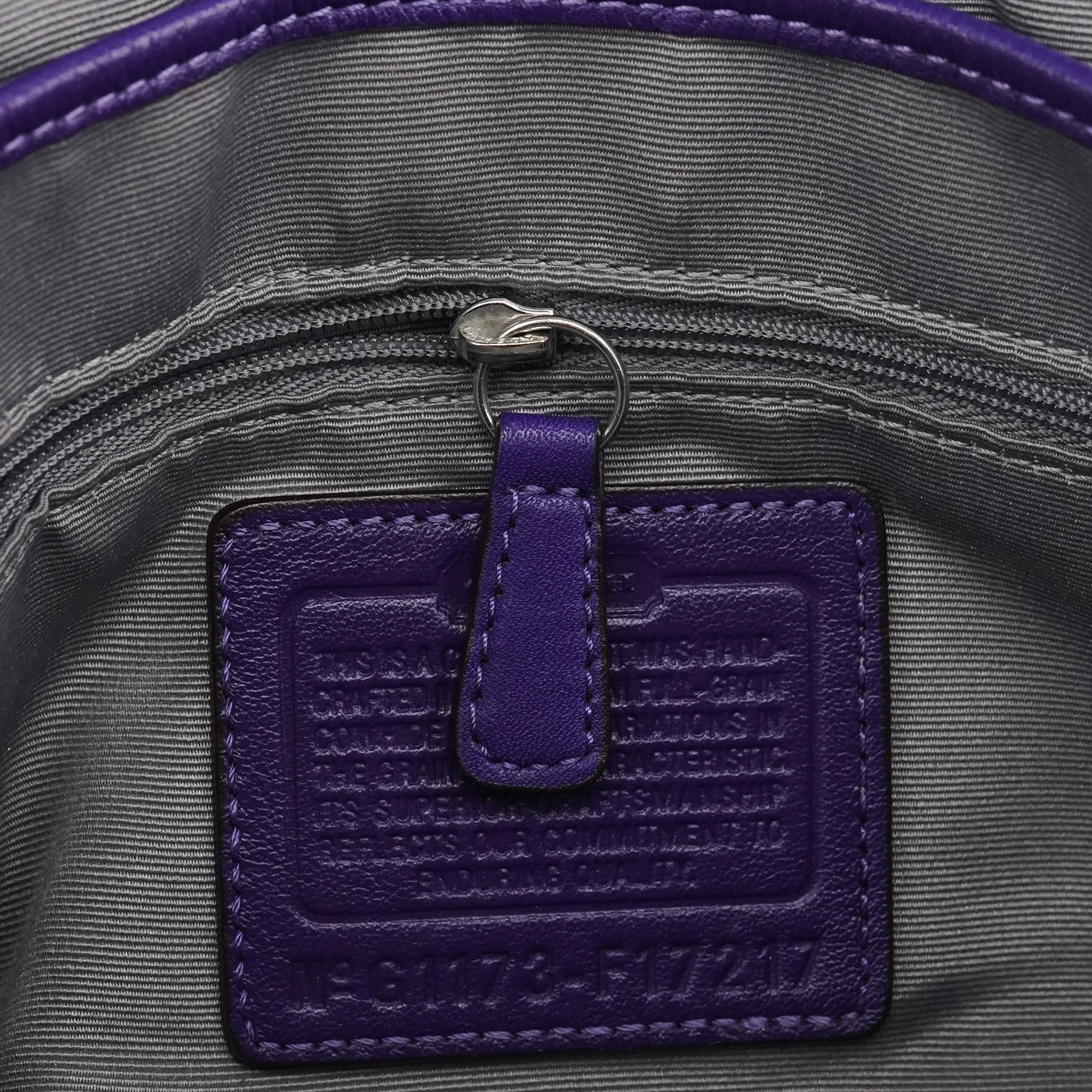 F17217 Purple Leather Soho Shoulder Bag