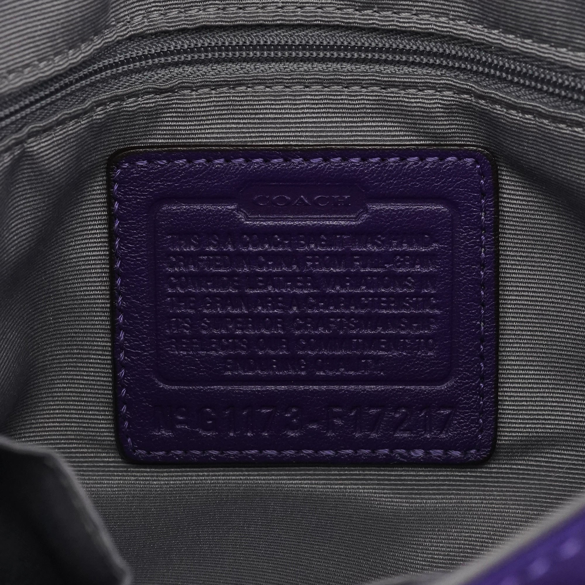 F17217 Purple Leather Soho Shoulder Bag