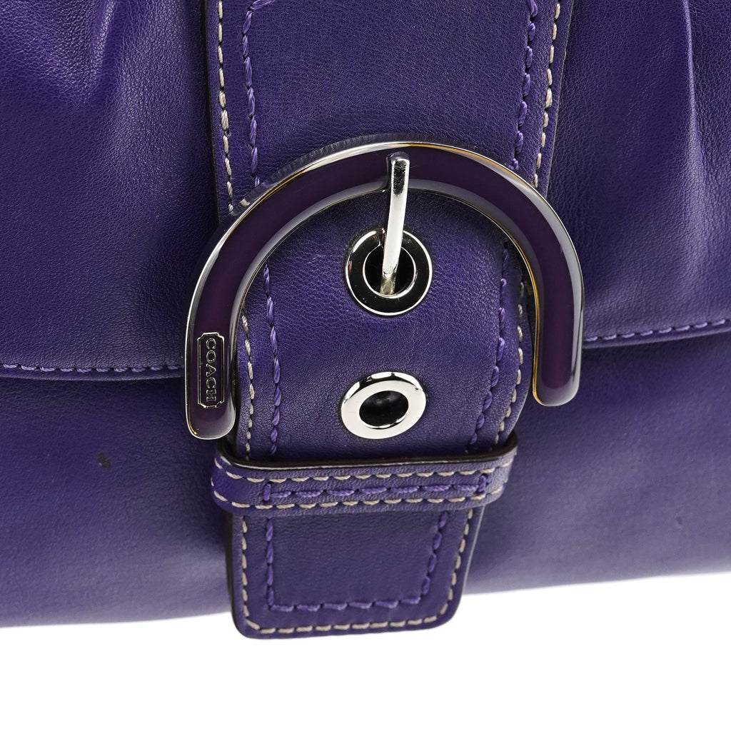 F17217 Purple Leather Soho Shoulder Bag
