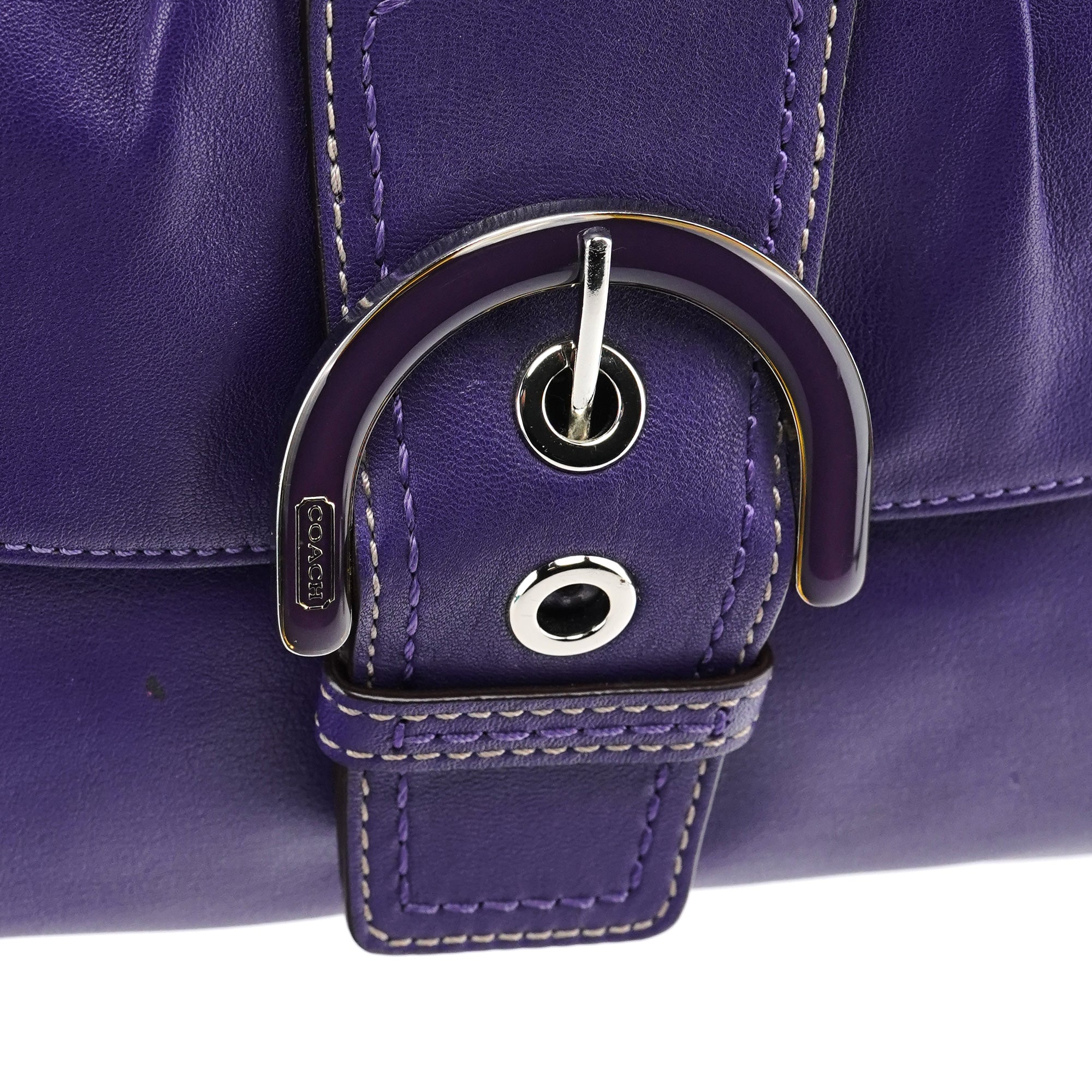 F17217 Purple Leather Soho Shoulder Bag