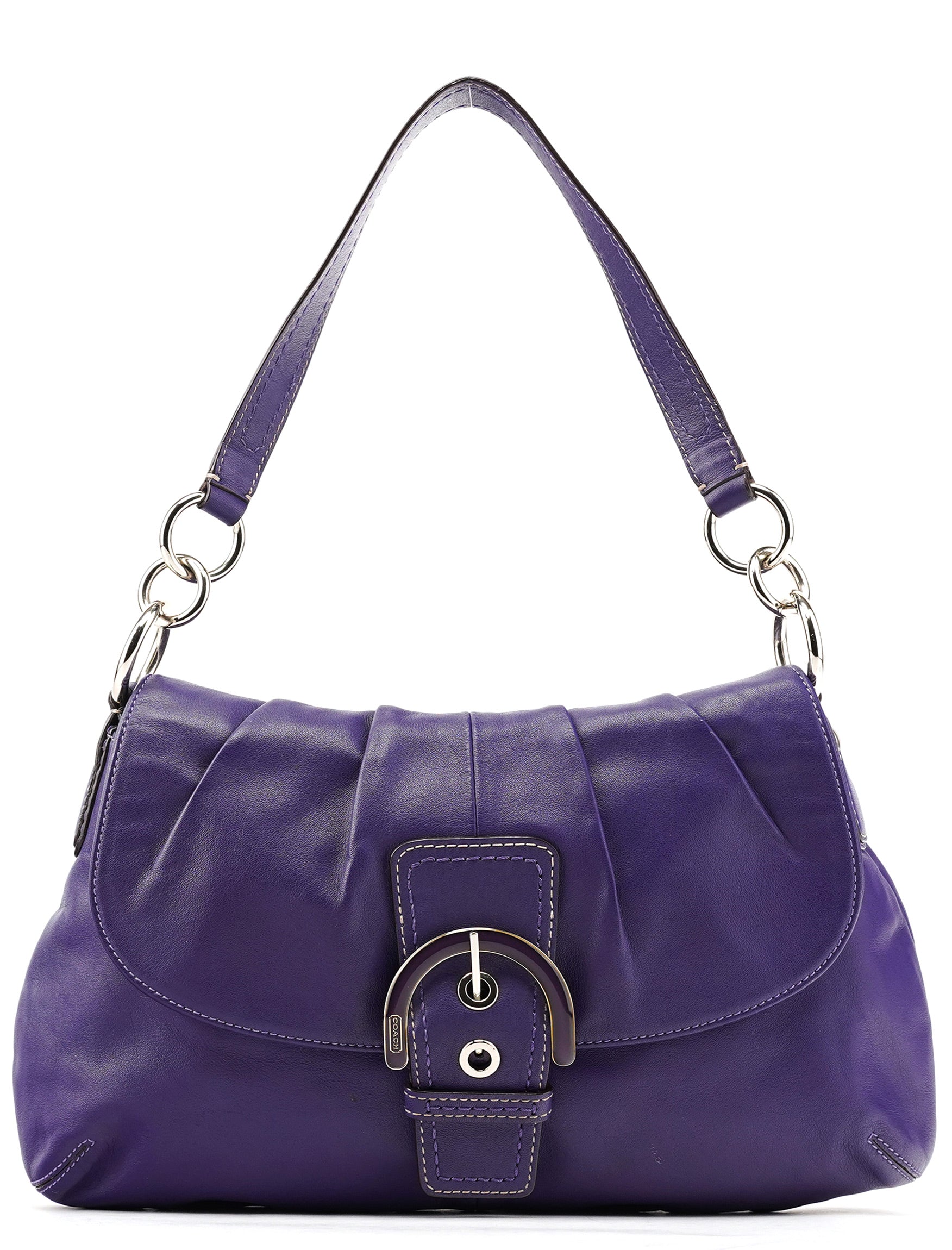 F17217 Purple Leather Soho Shoulder Bag