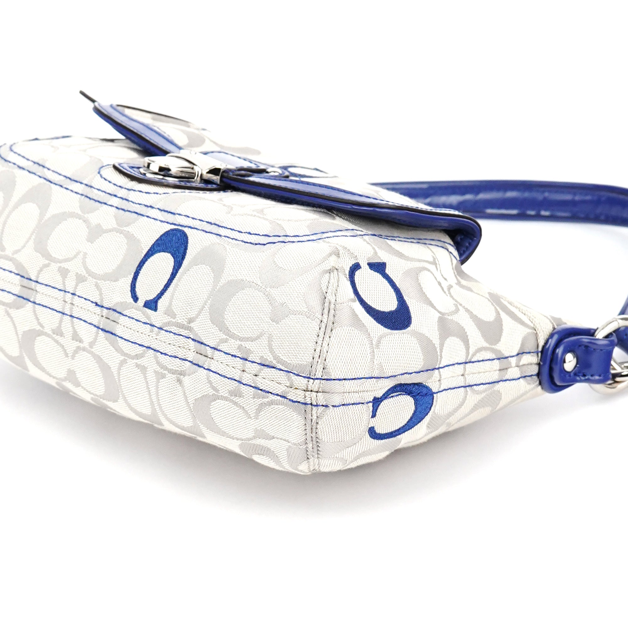 F21623 Beige Blue Soho Shoulder Bag