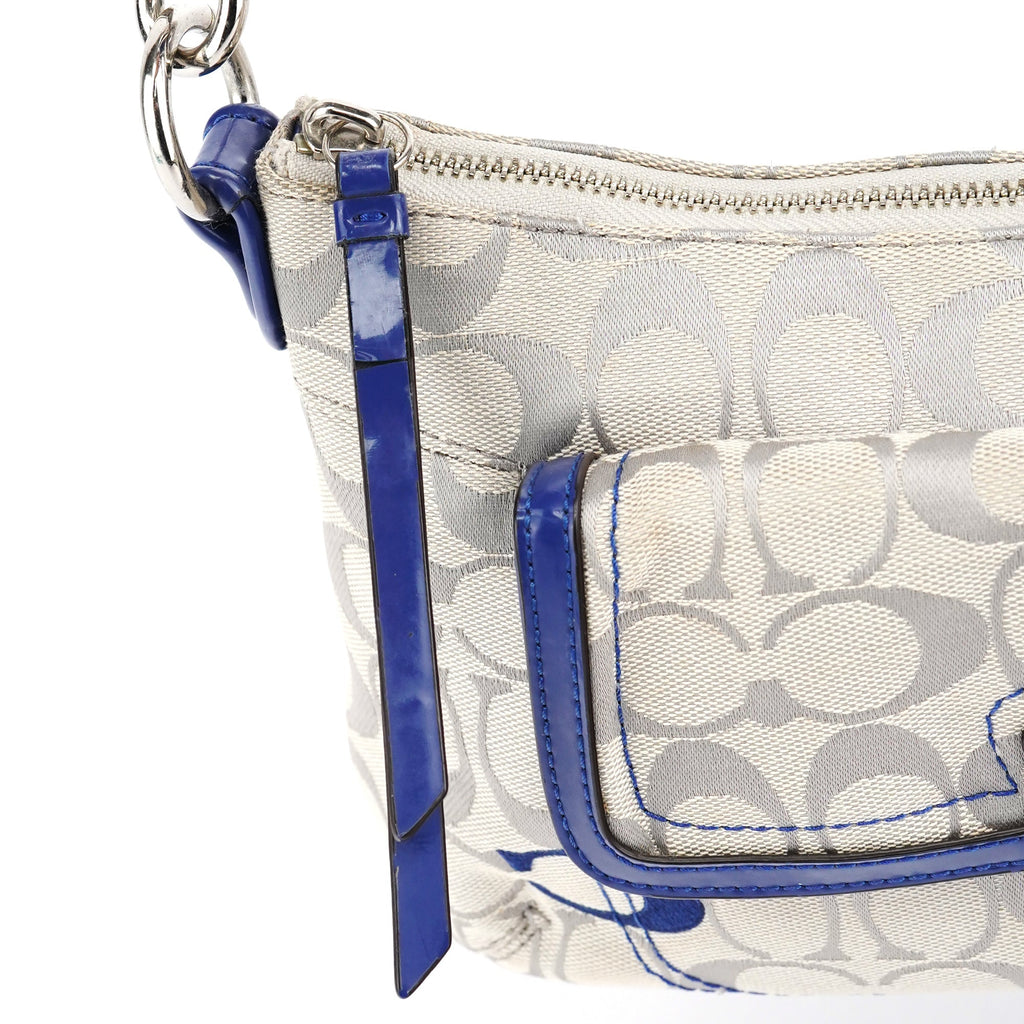 F21623 Beige Blue Soho Shoulder Bag
