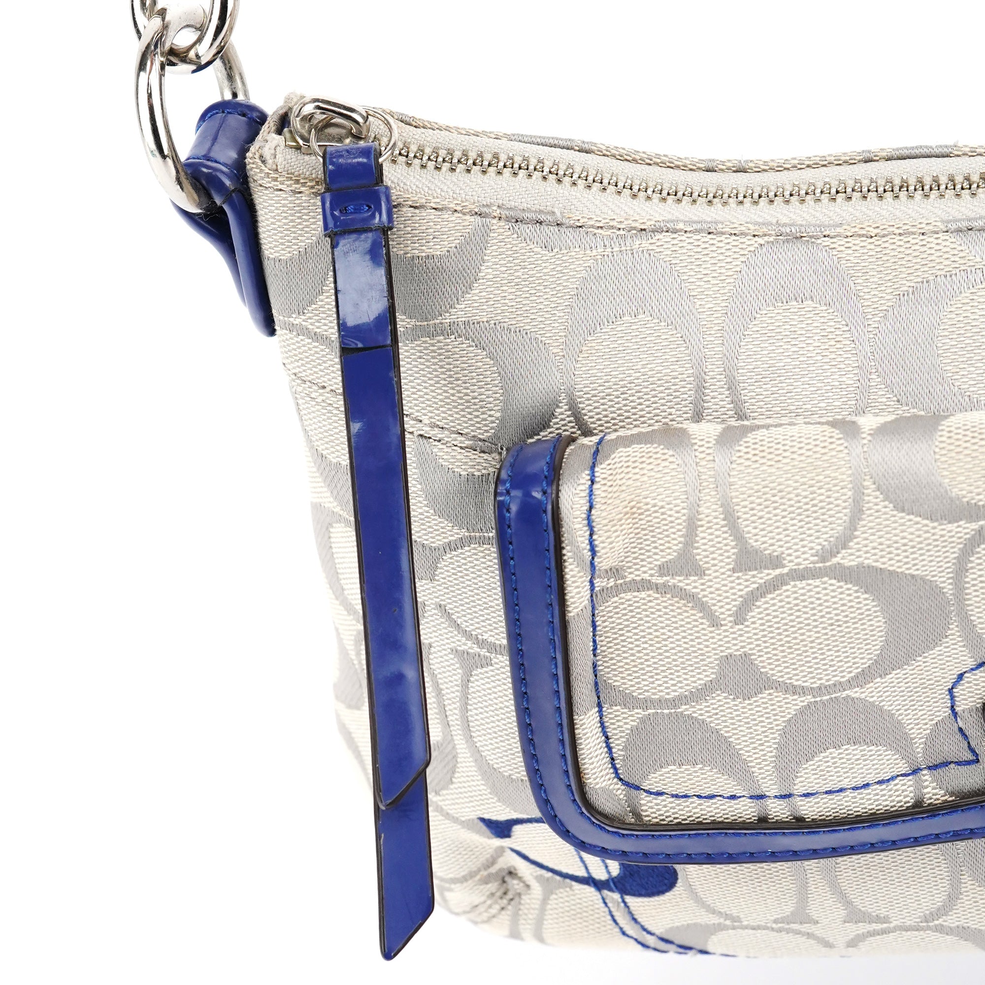 F21623 Beige Blue Soho Shoulder Bag
