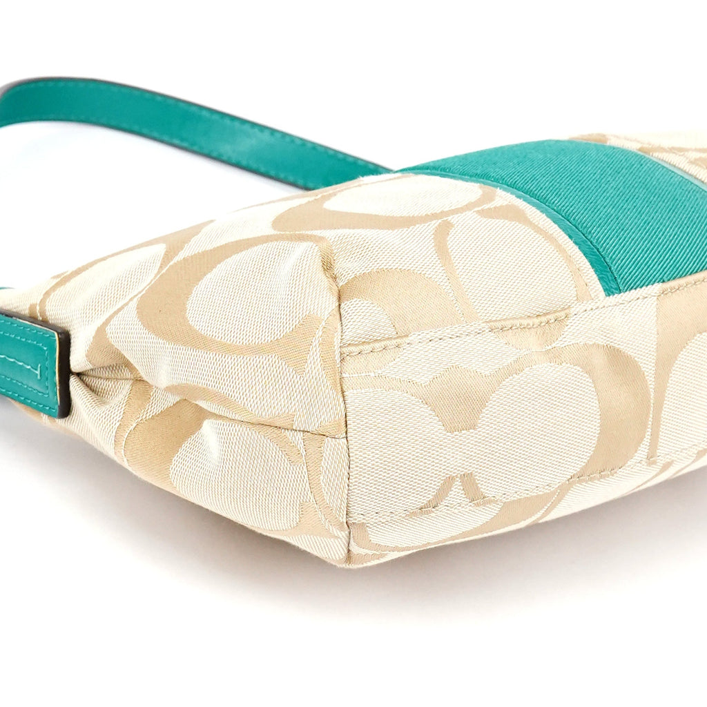 F23544 Beige Green Signature C 2-Way Bag