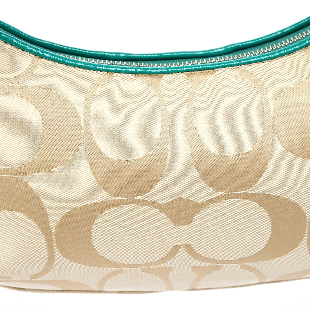 F23544 Beige Green Signature C 2-Way Bag