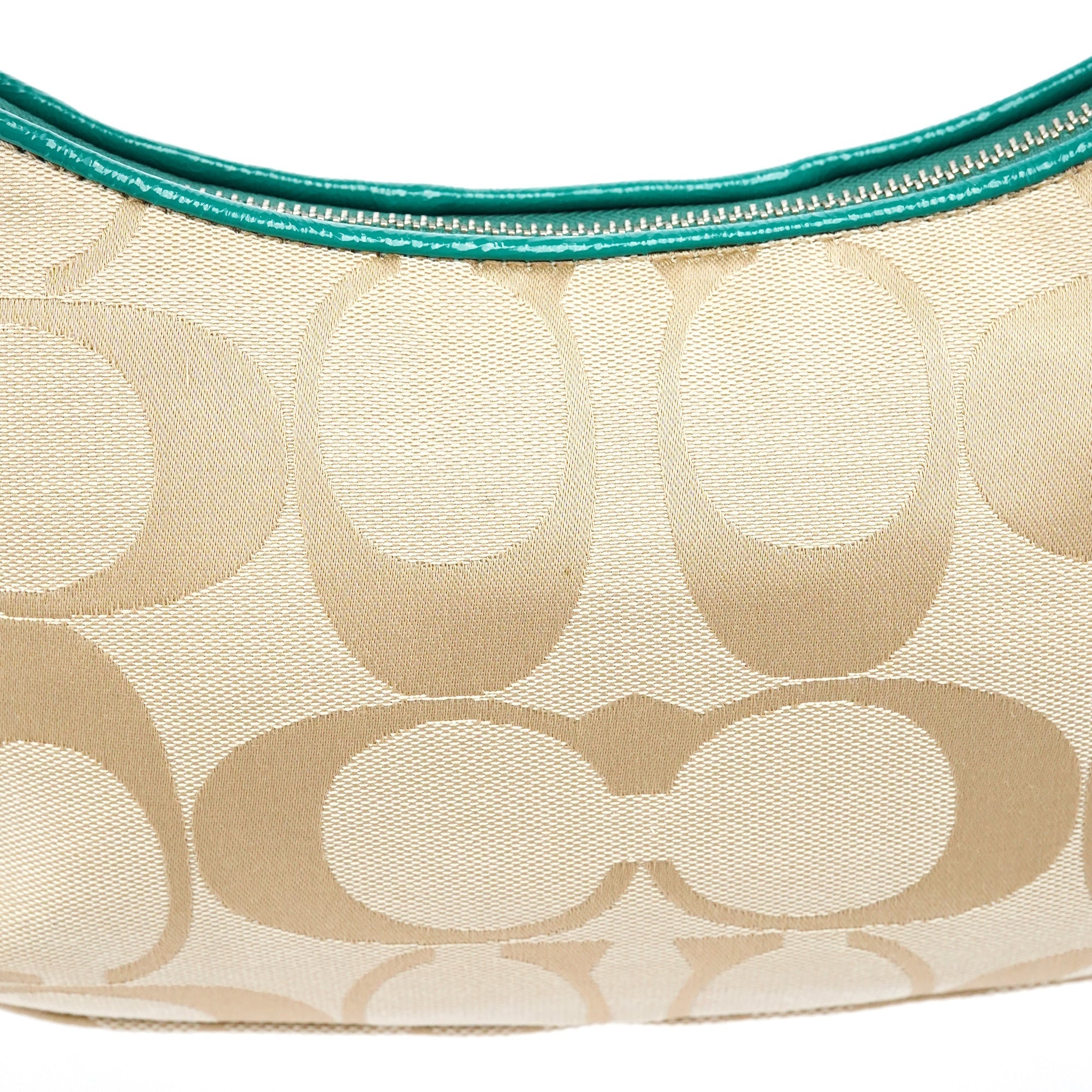 F23544 Beige Green Signature C 2-Way Bag