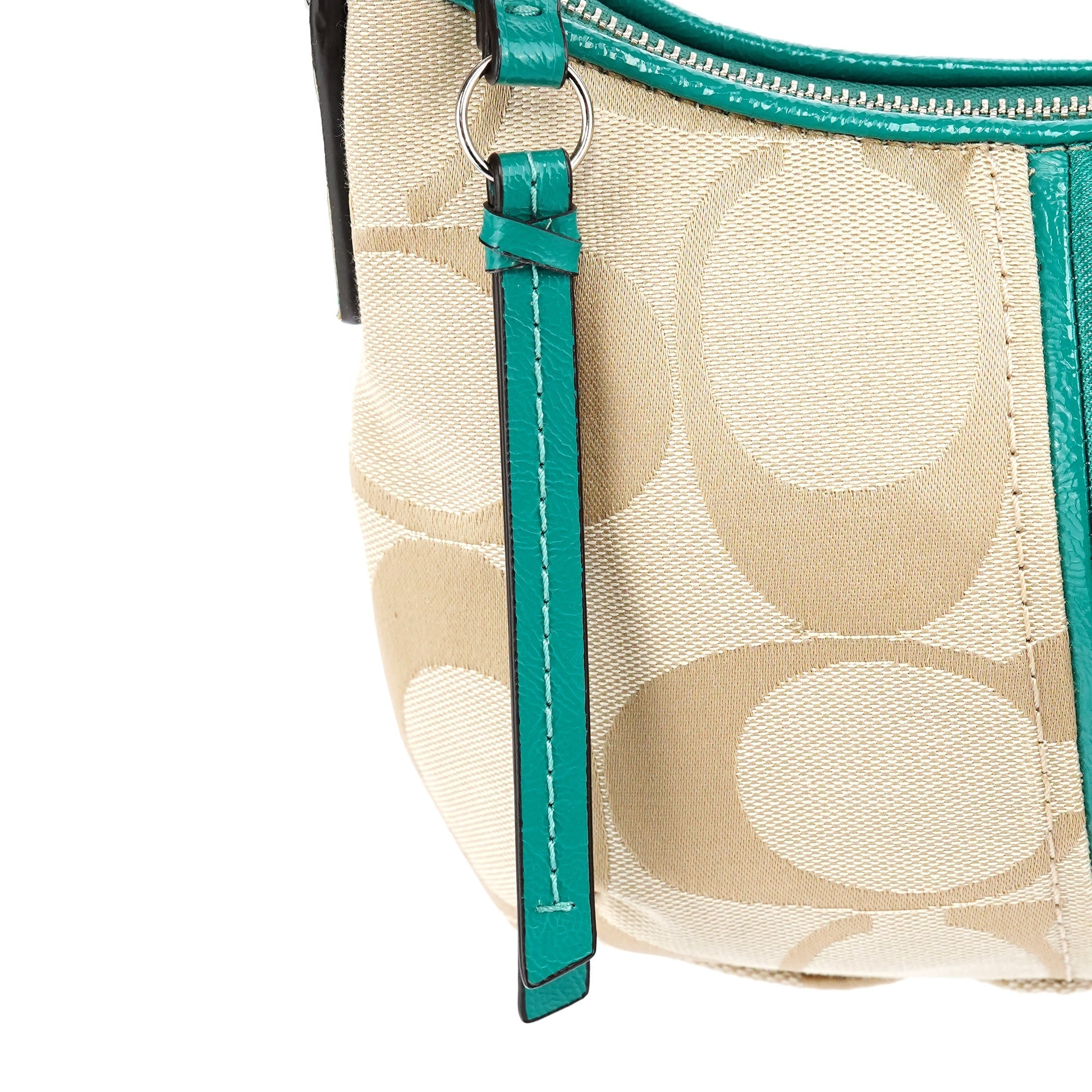F23544 Beige Green Signature C 2-Way Bag