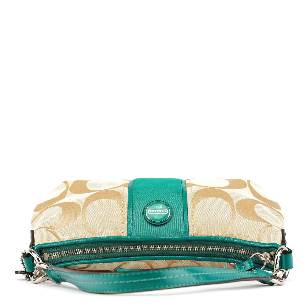 F23544 Beige Green Signature C 2-Way Bag
