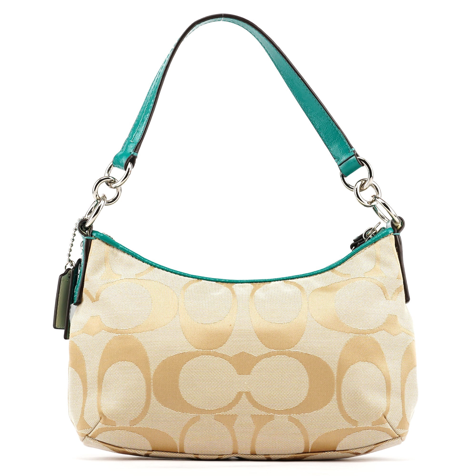 F23544 Beige Green Signature C 2-Way Bag