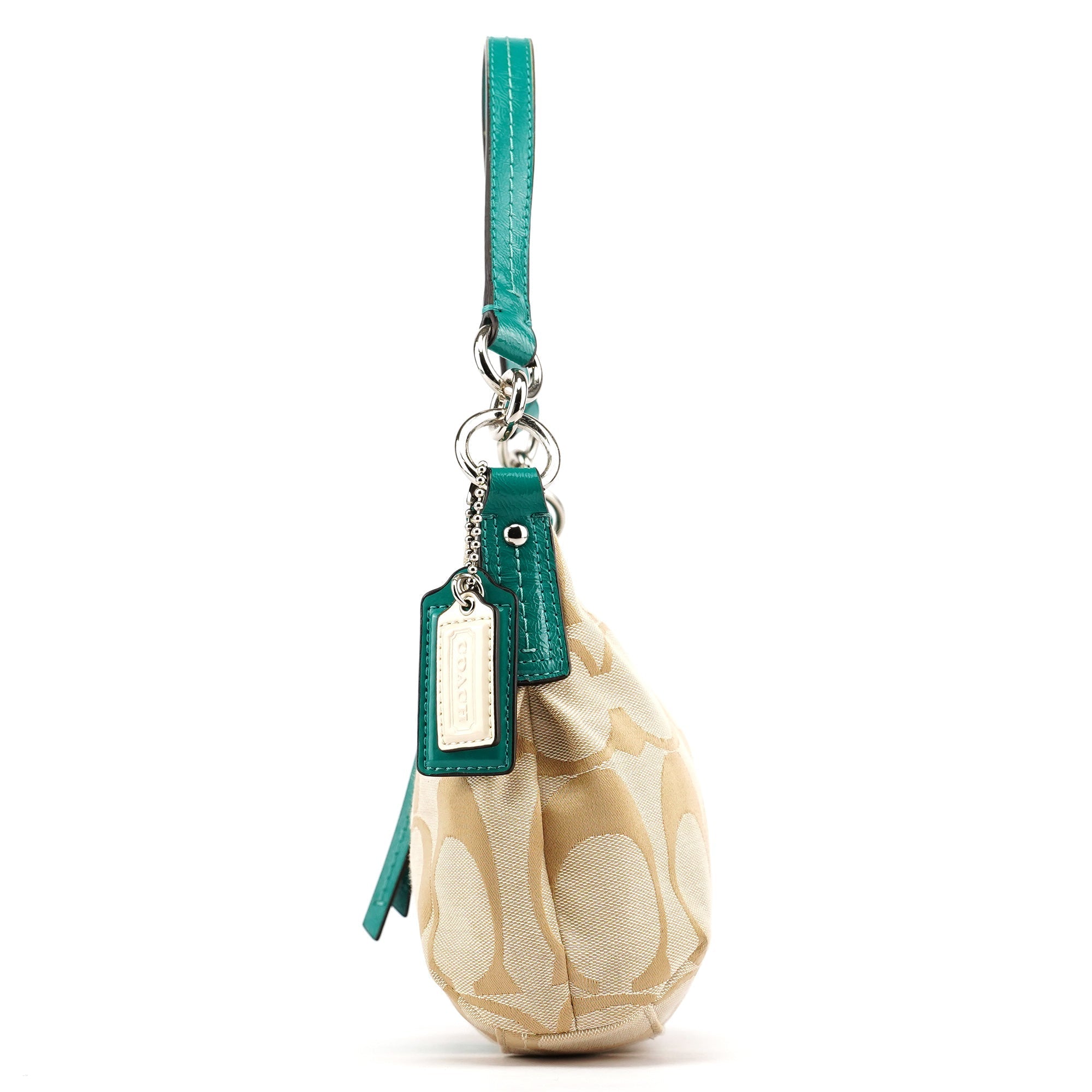F23544 Beige Green Signature C 2-Way Bag