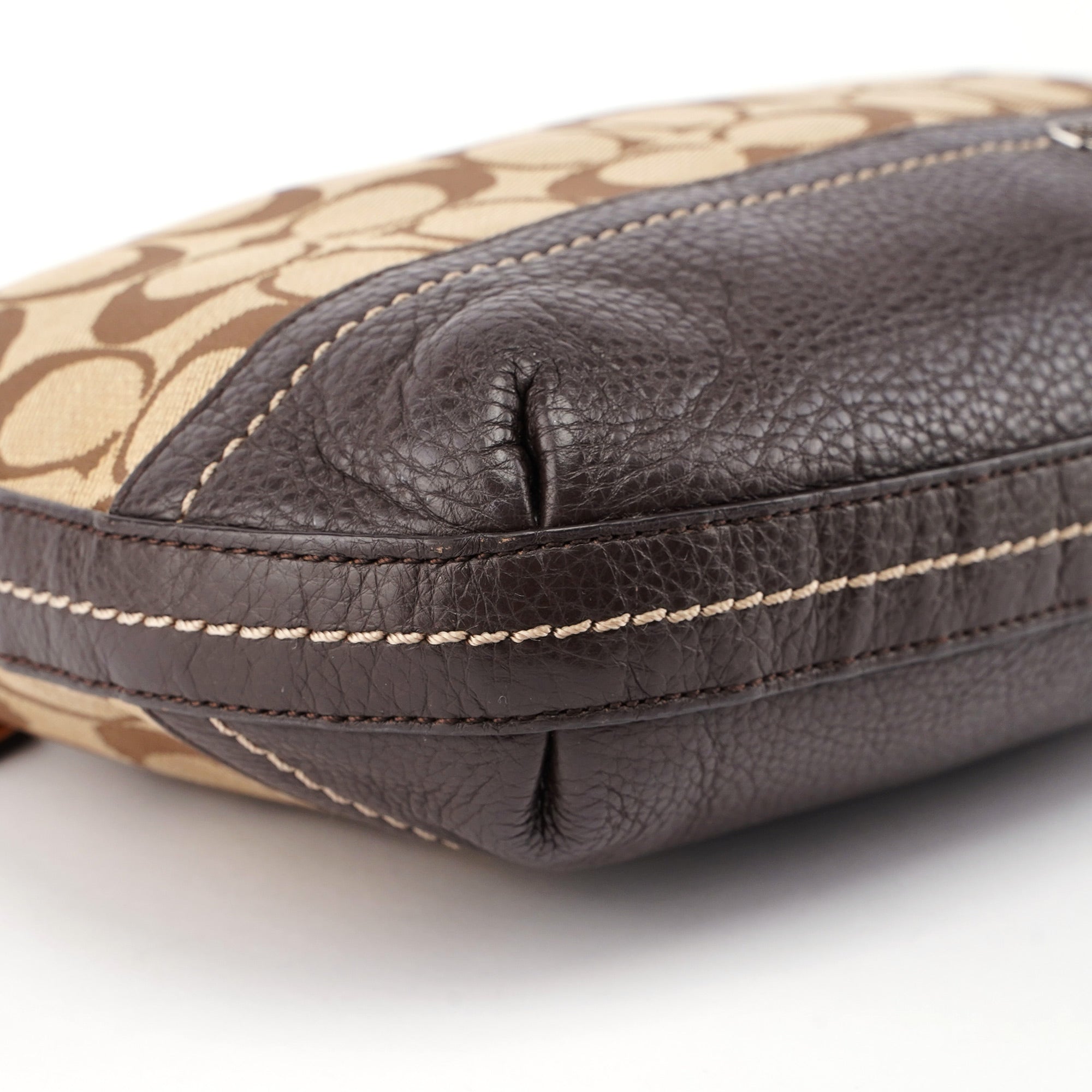 F24028 Beige Brown Signature C 2-Way Shoulder Bag