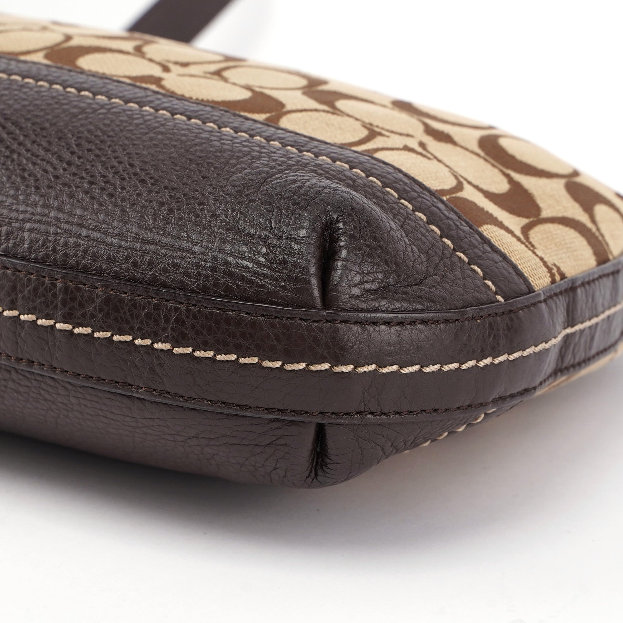 F24028 Beige Brown Signature C 2-Way Shoulder Bag