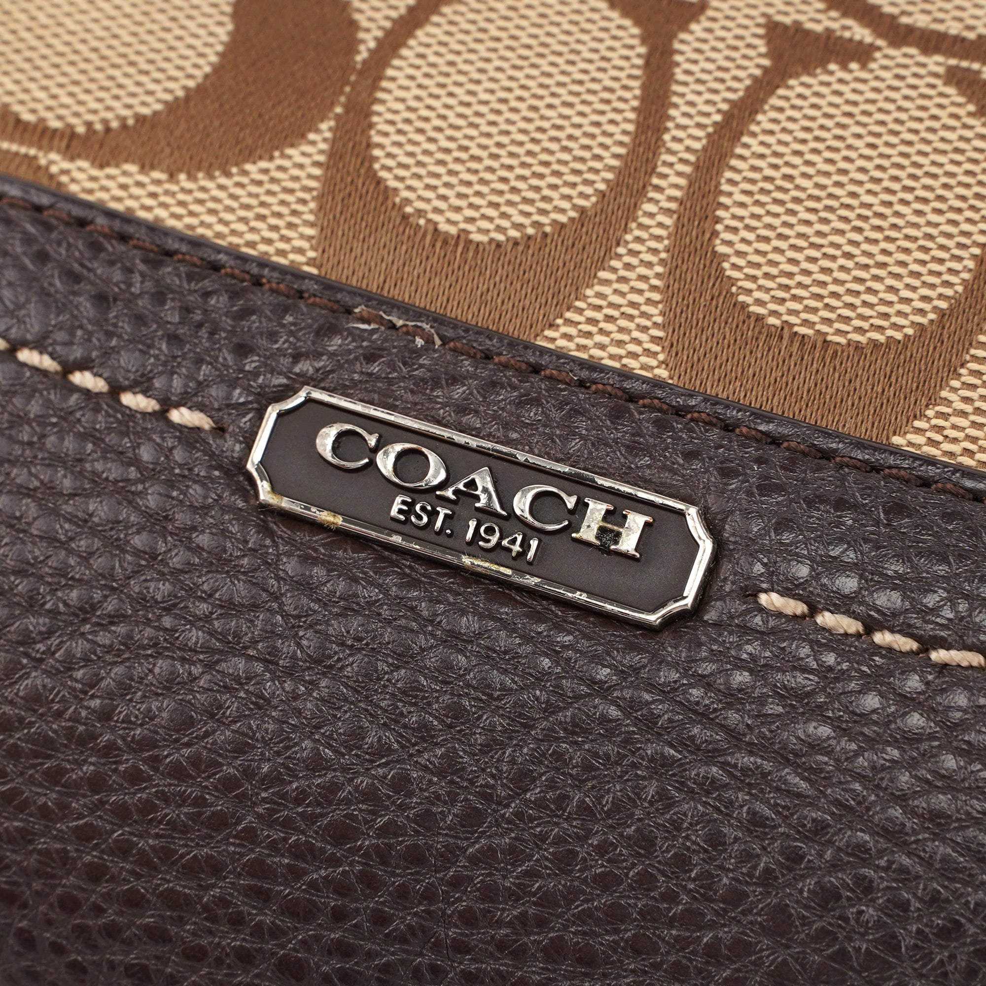 F24028 Beige Brown Signature C 2-Way Shoulder Bag