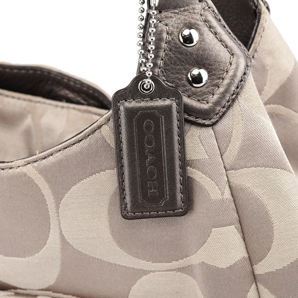 F24742 Beige Metallic Leather Soho Tote Bag