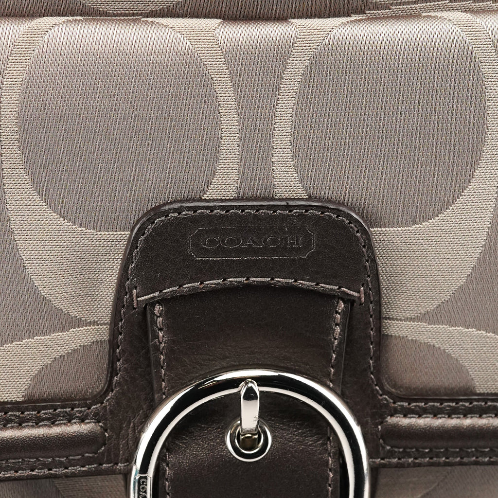 F24742 Beige Metallic Leather Soho Tote Bag