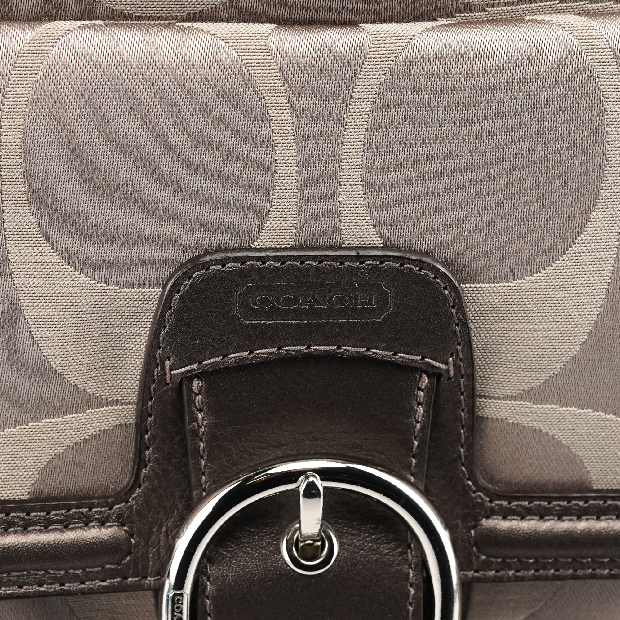 F24742 Beige Metallic Leather Soho Tote Bag
