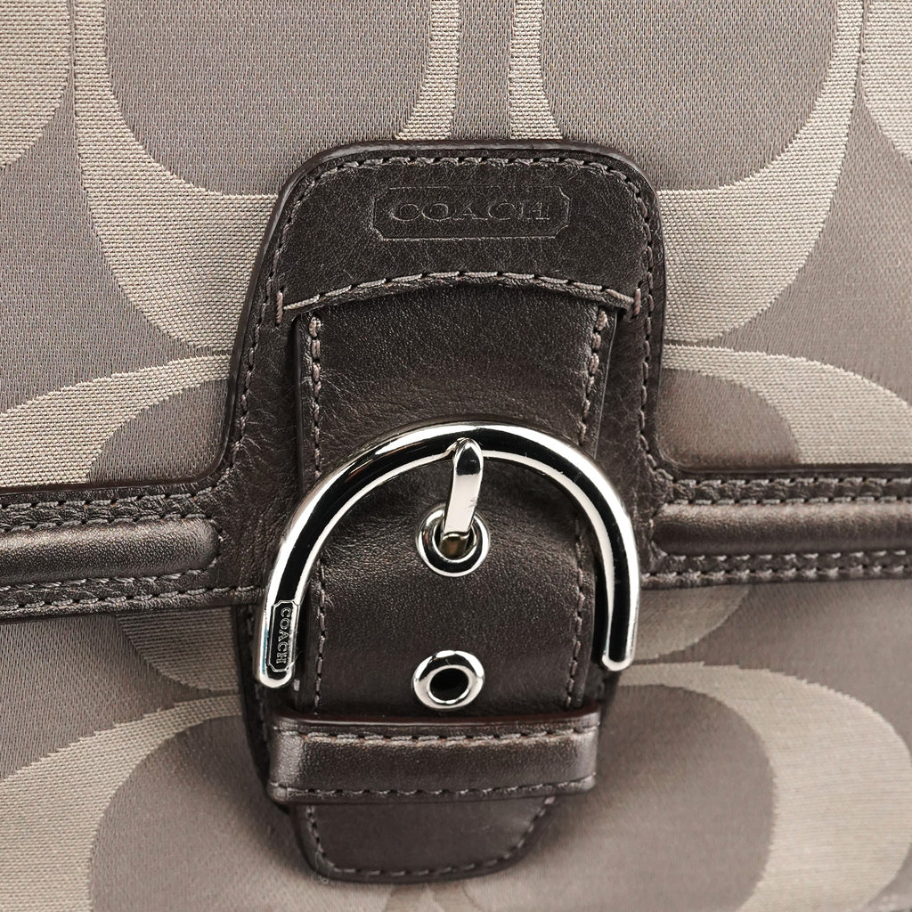 F24742 Beige Metallic Leather Soho Tote Bag