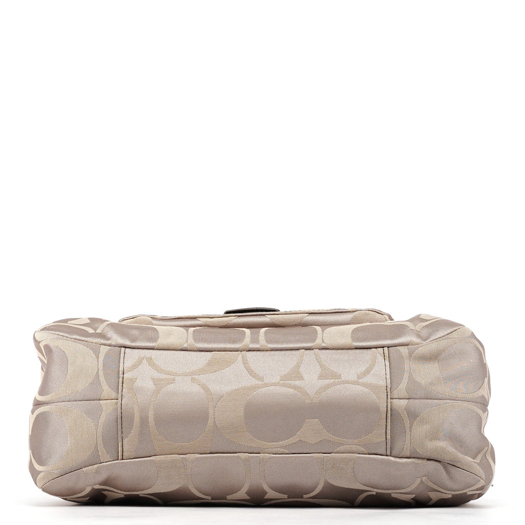 F24742 Beige Metallic Leather Soho Tote Bag